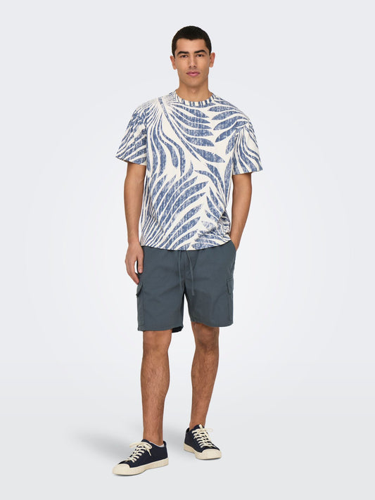 Herren ONSZEKE LIFE REG WASHED SS AOP TEE