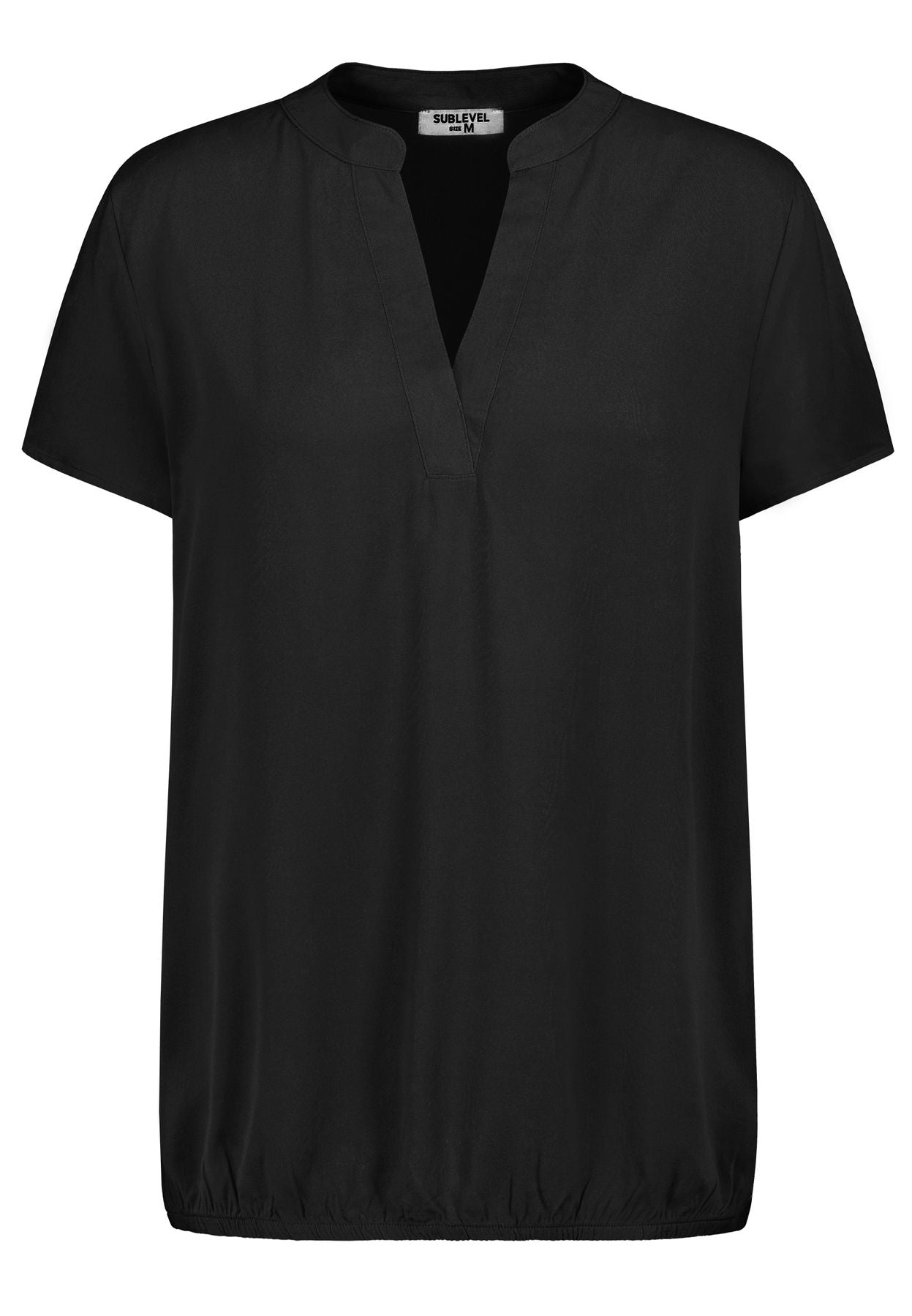 Damen DOB Bluse, Rundhals mit V-Ausschnit