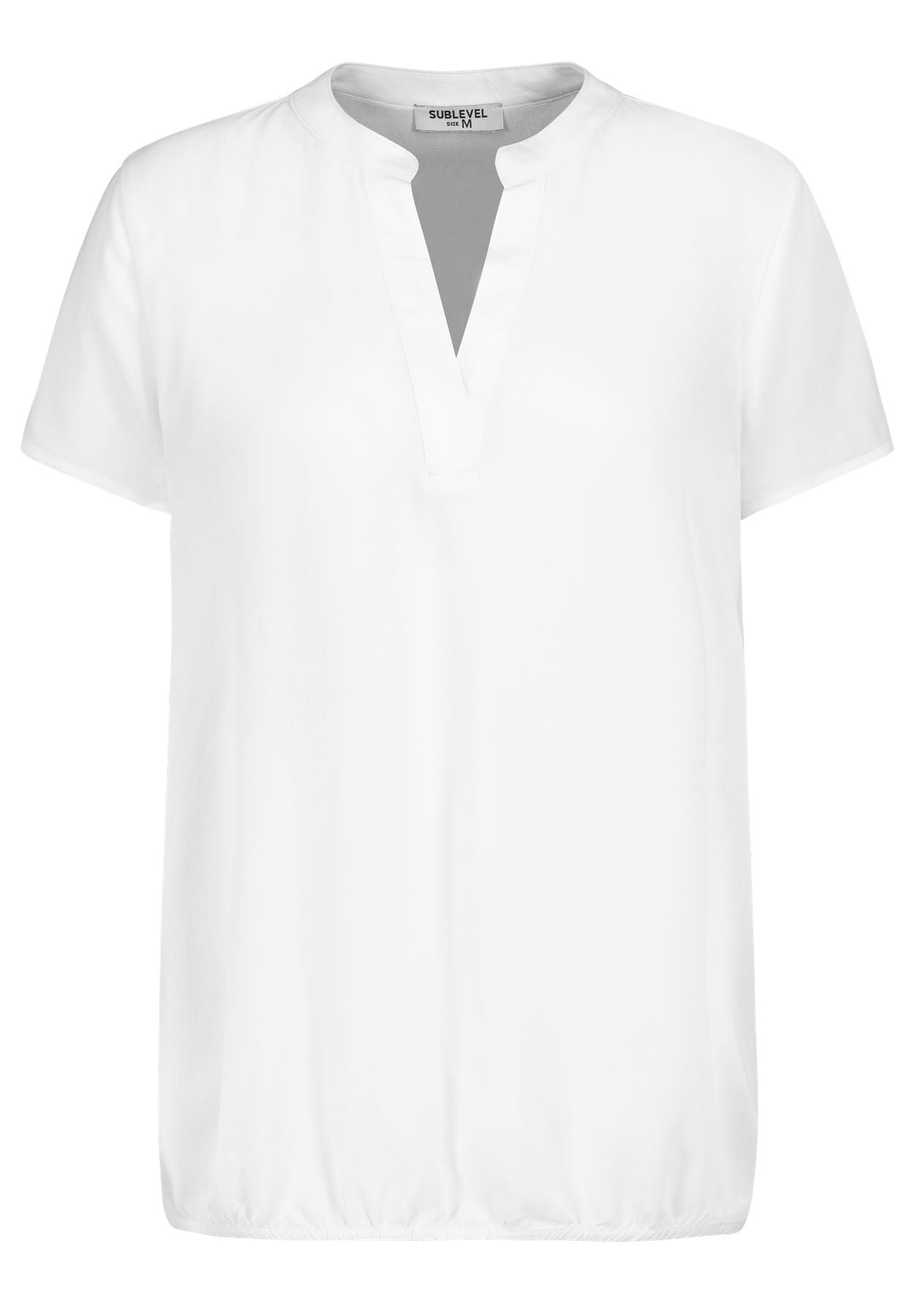 Damen DOB Bluse, Rundhals mit V-Ausschnit