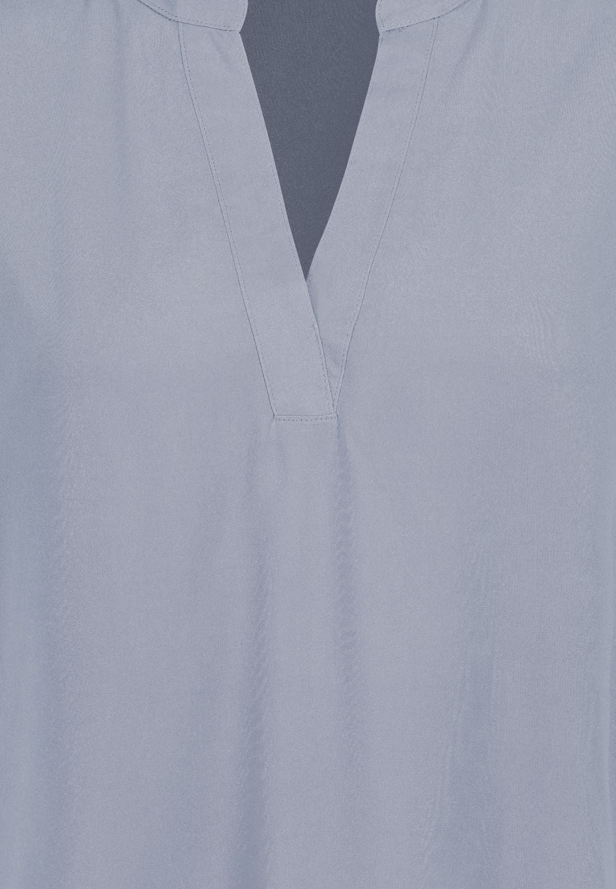 Damen DOB Bluse, Rundhals mit V-Ausschnit