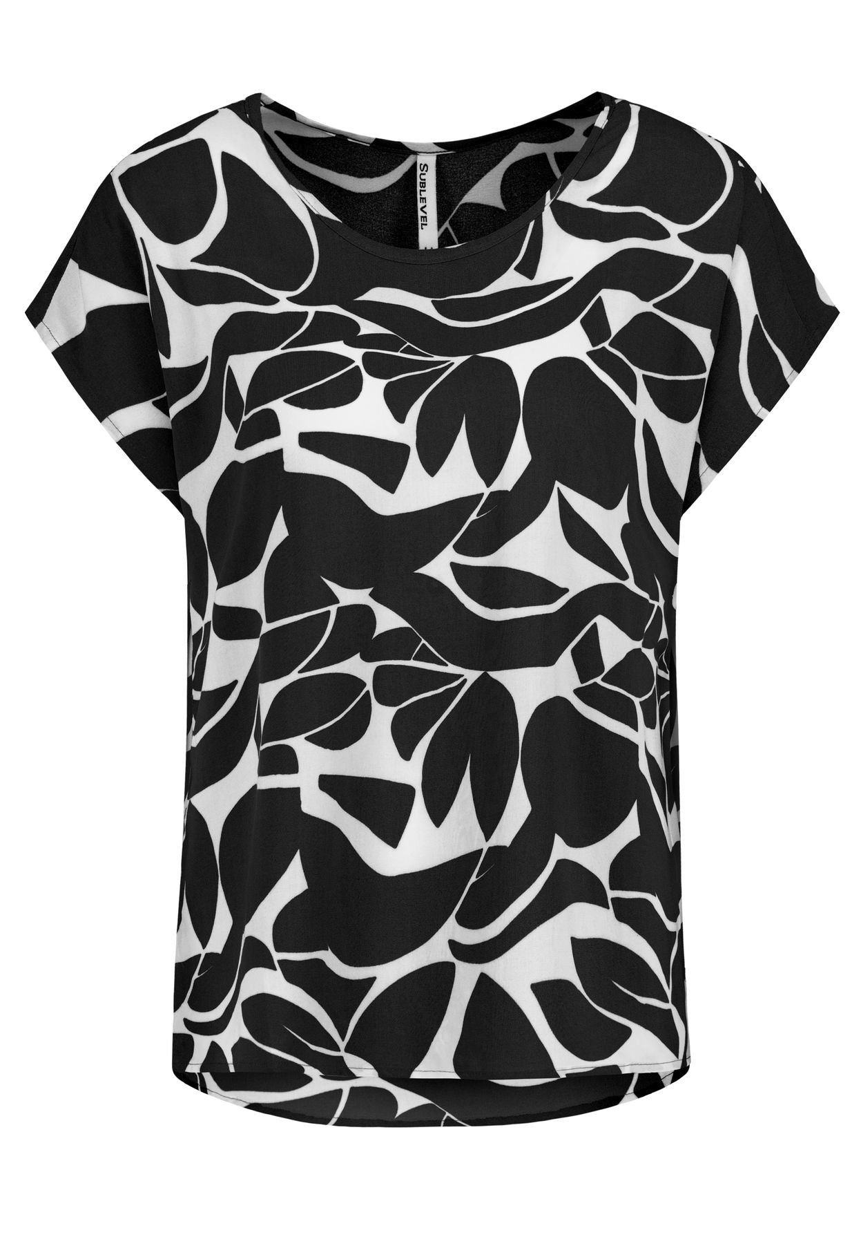 Damen DOB Bluse, Rundhals mit Piping, übe