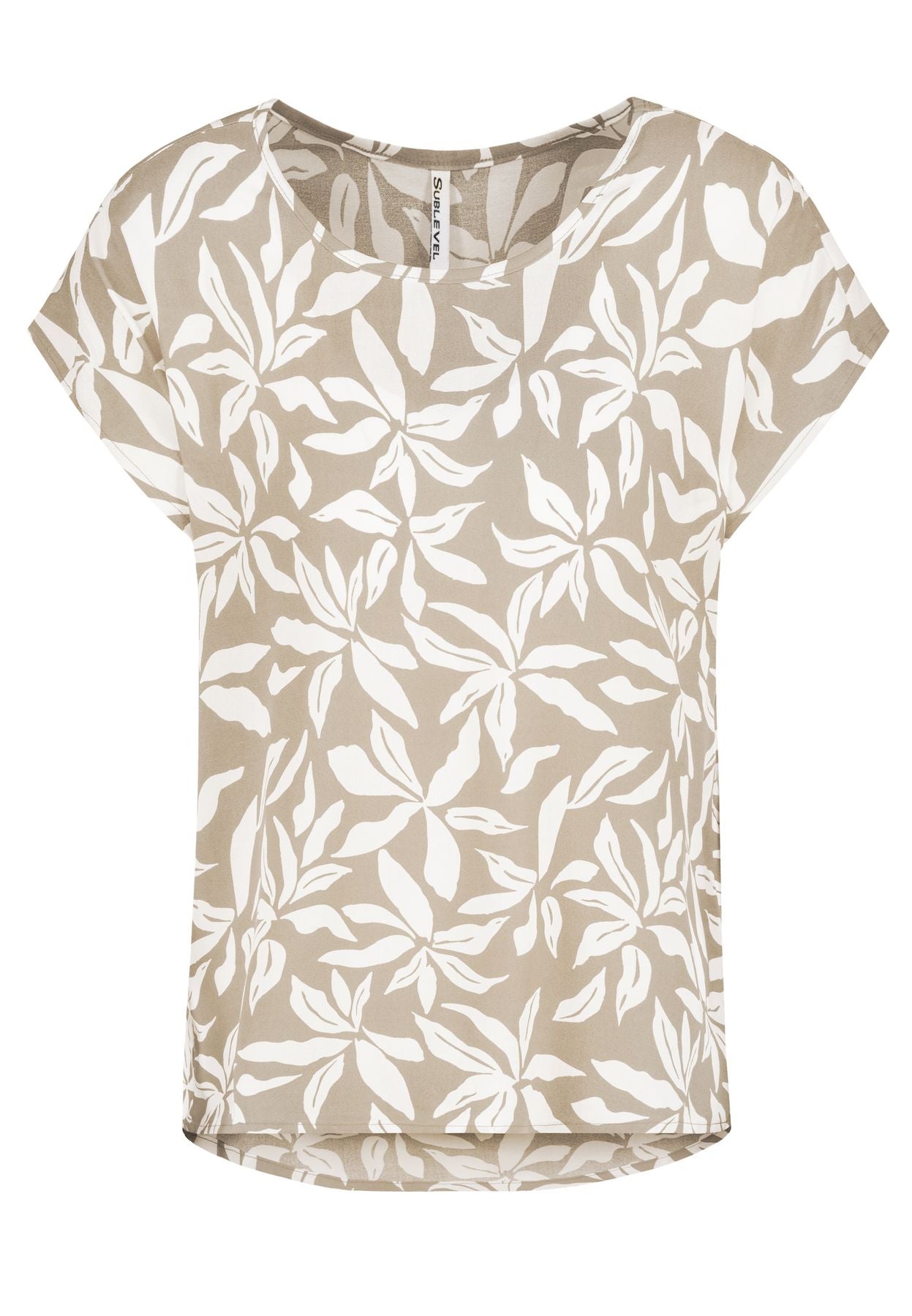 Damen DOB Bluse, Rundhals mit Piping, übe