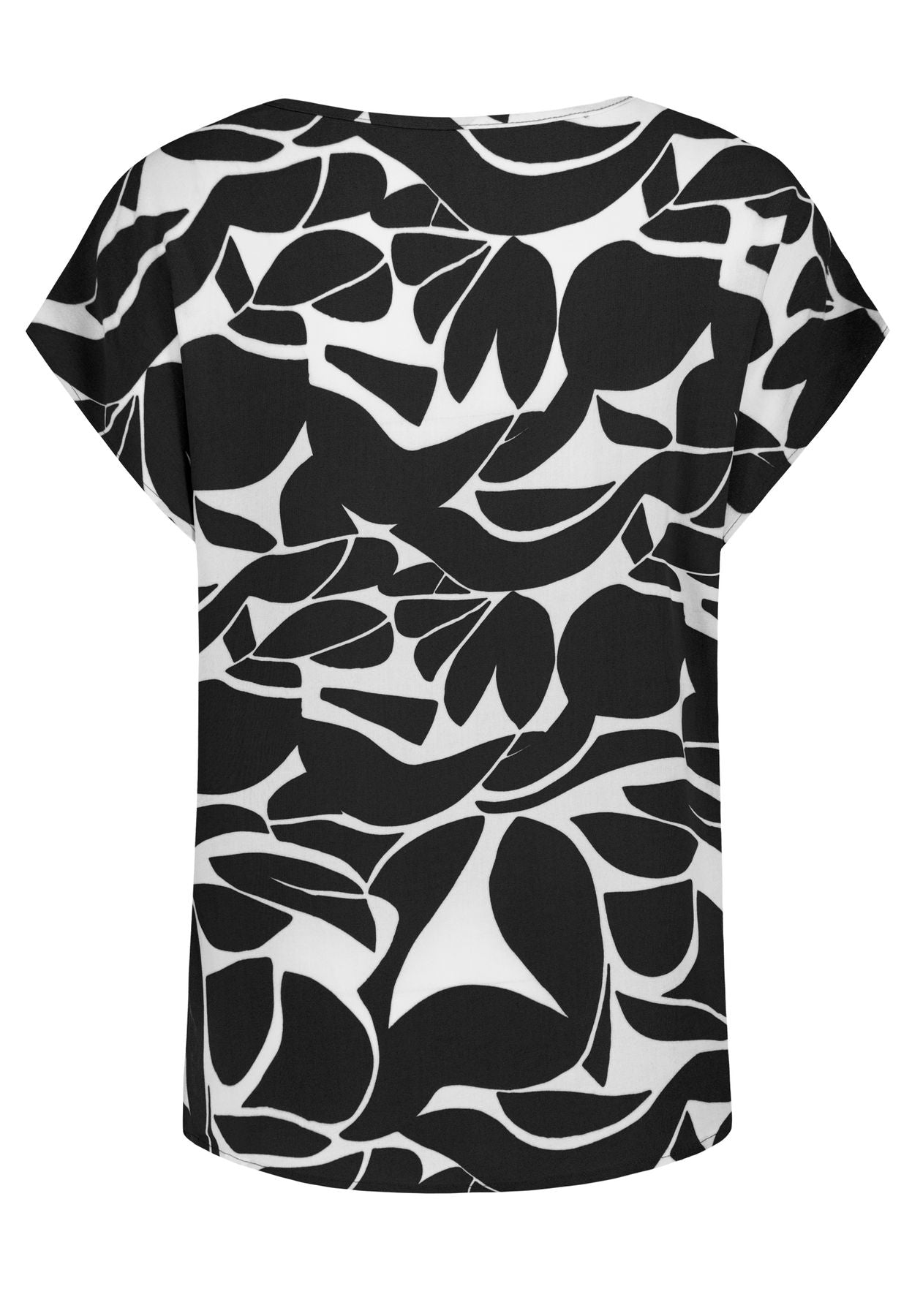 Damen DOB Bluse, Rundhals mit Piping, übe