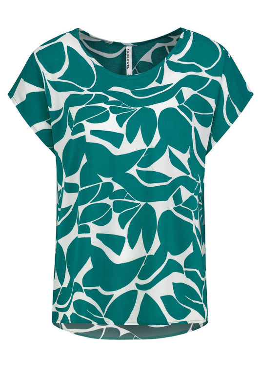 Damen DOB Bluse, Rundhals mit Piping, übe