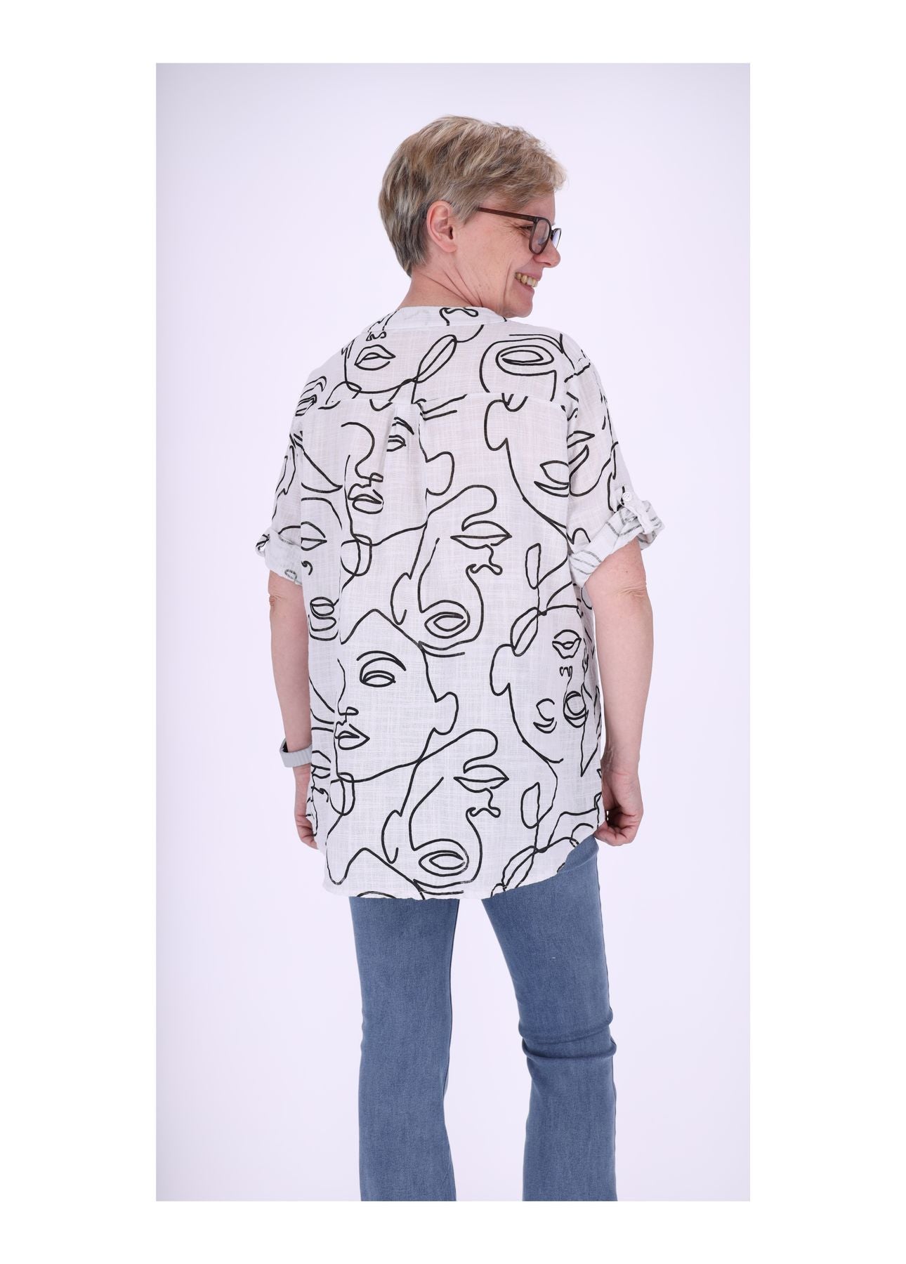 Damen Blusenshirt 1/2 Arm mit Print
