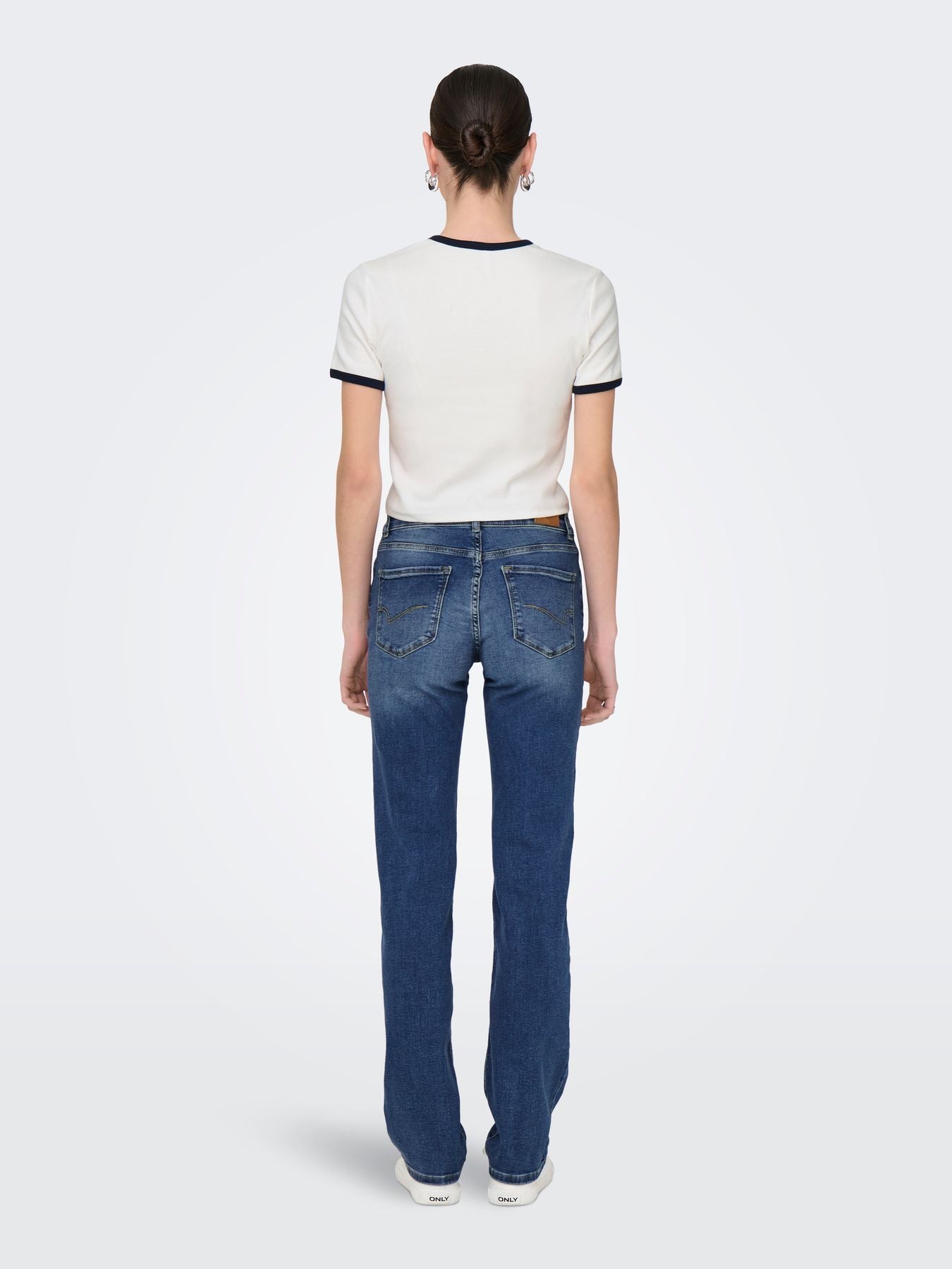 Damen ONLVIKKA S/S RIB O-NECK SHORT TOP C