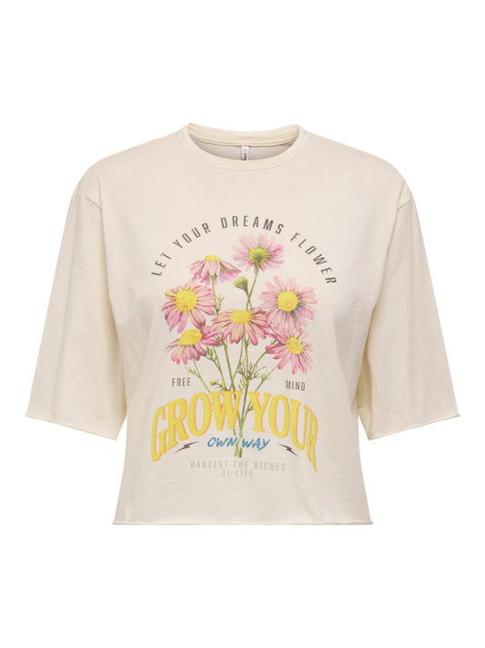 Damen ONLLUCY LIFE S/S FLOWERS TOP BOX JR
