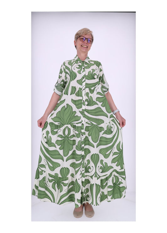 Blusenkleid Maxi Print