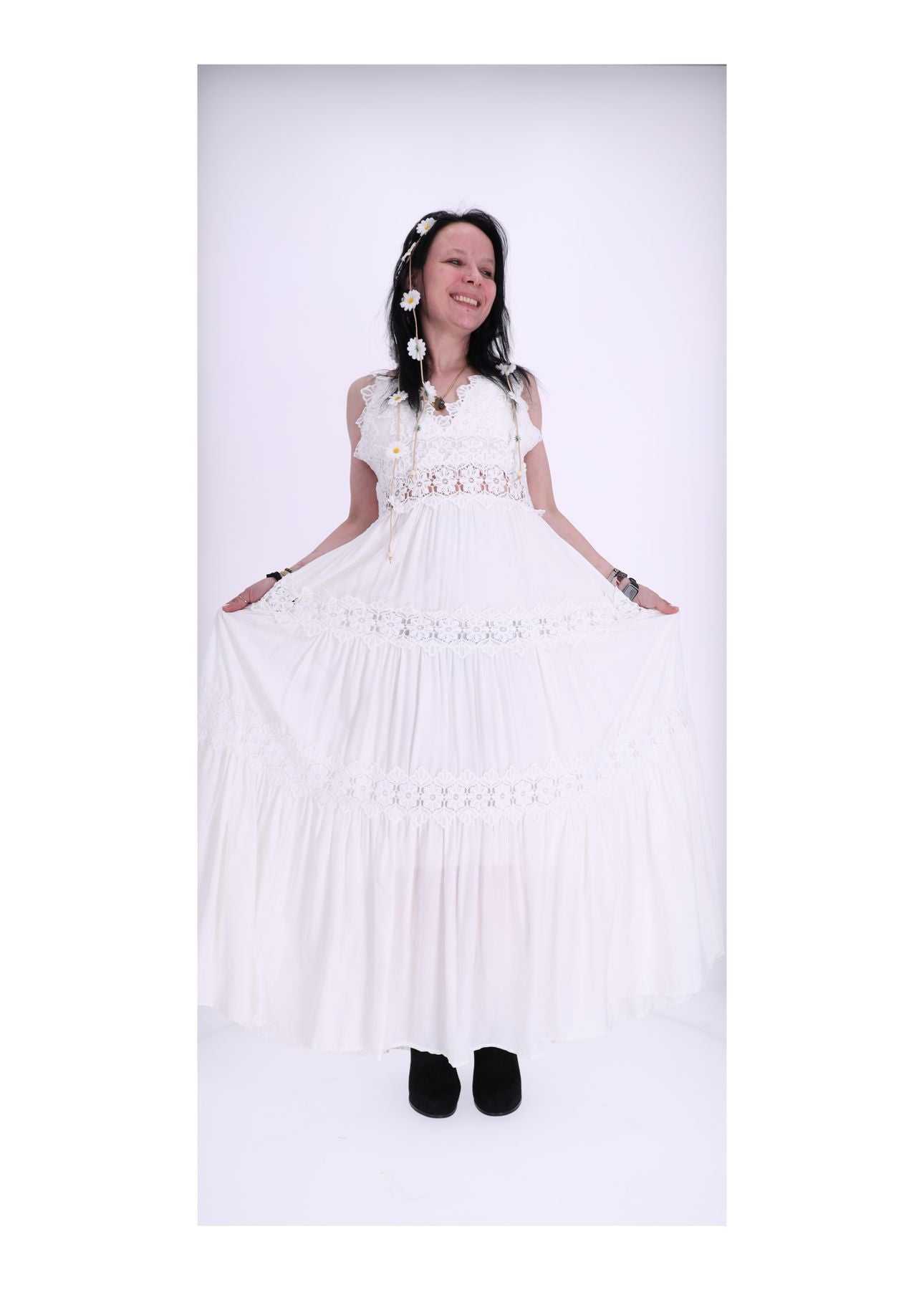 Trägerkleid Maxi Spitze