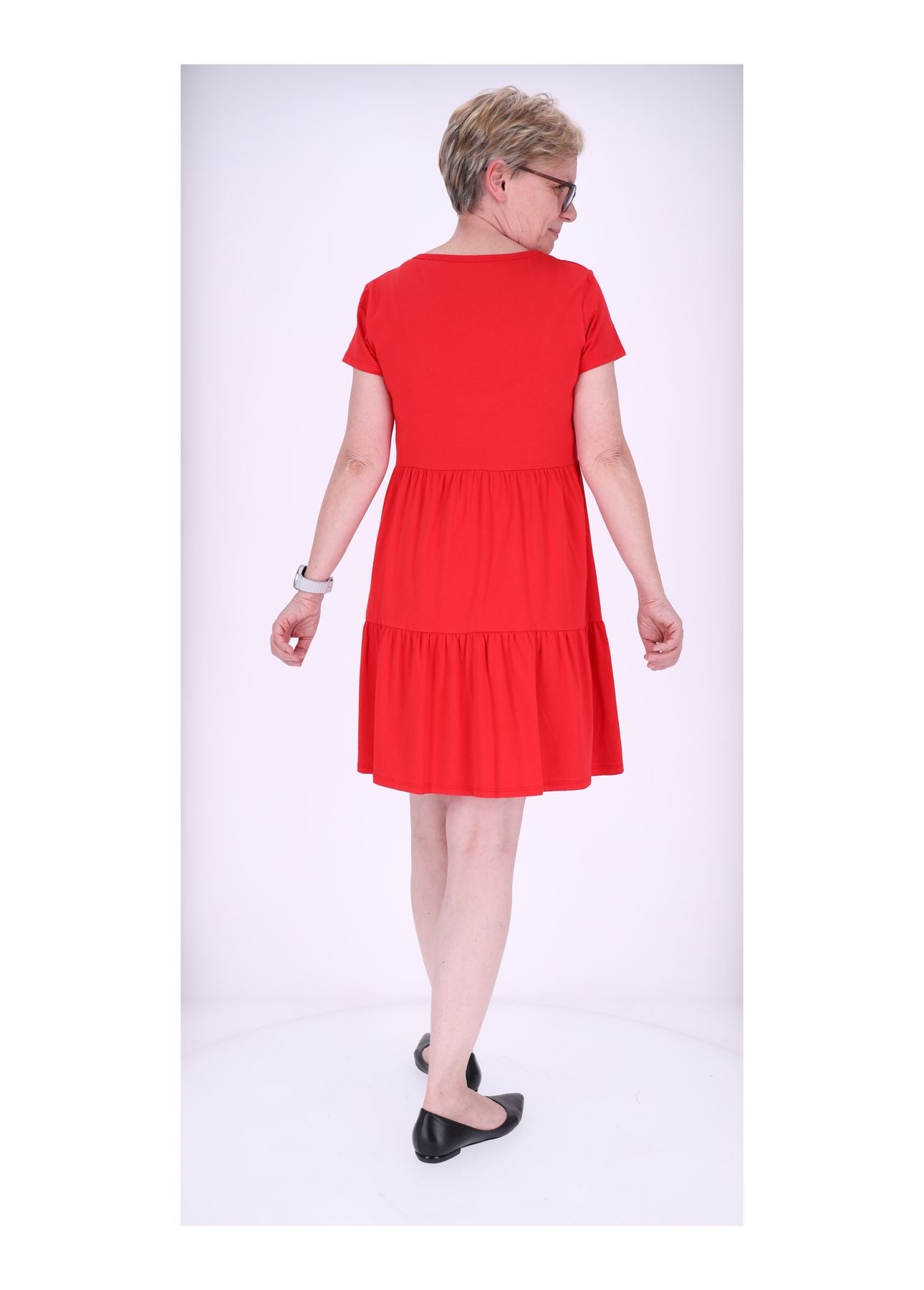 Damen Stufenkleid Jersey Kurzarm
