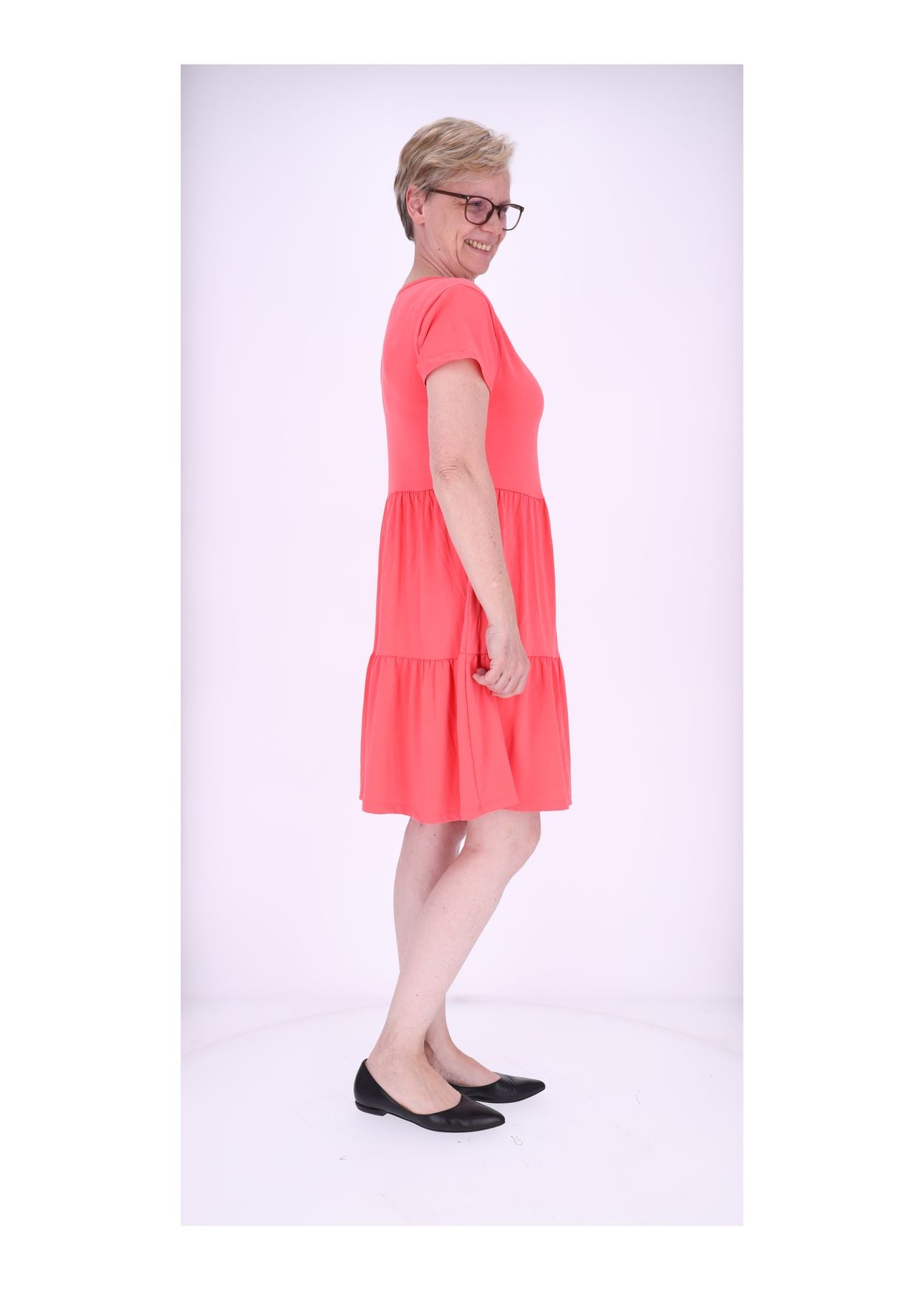 Damen Stufenkleid Jersey Kurzarm