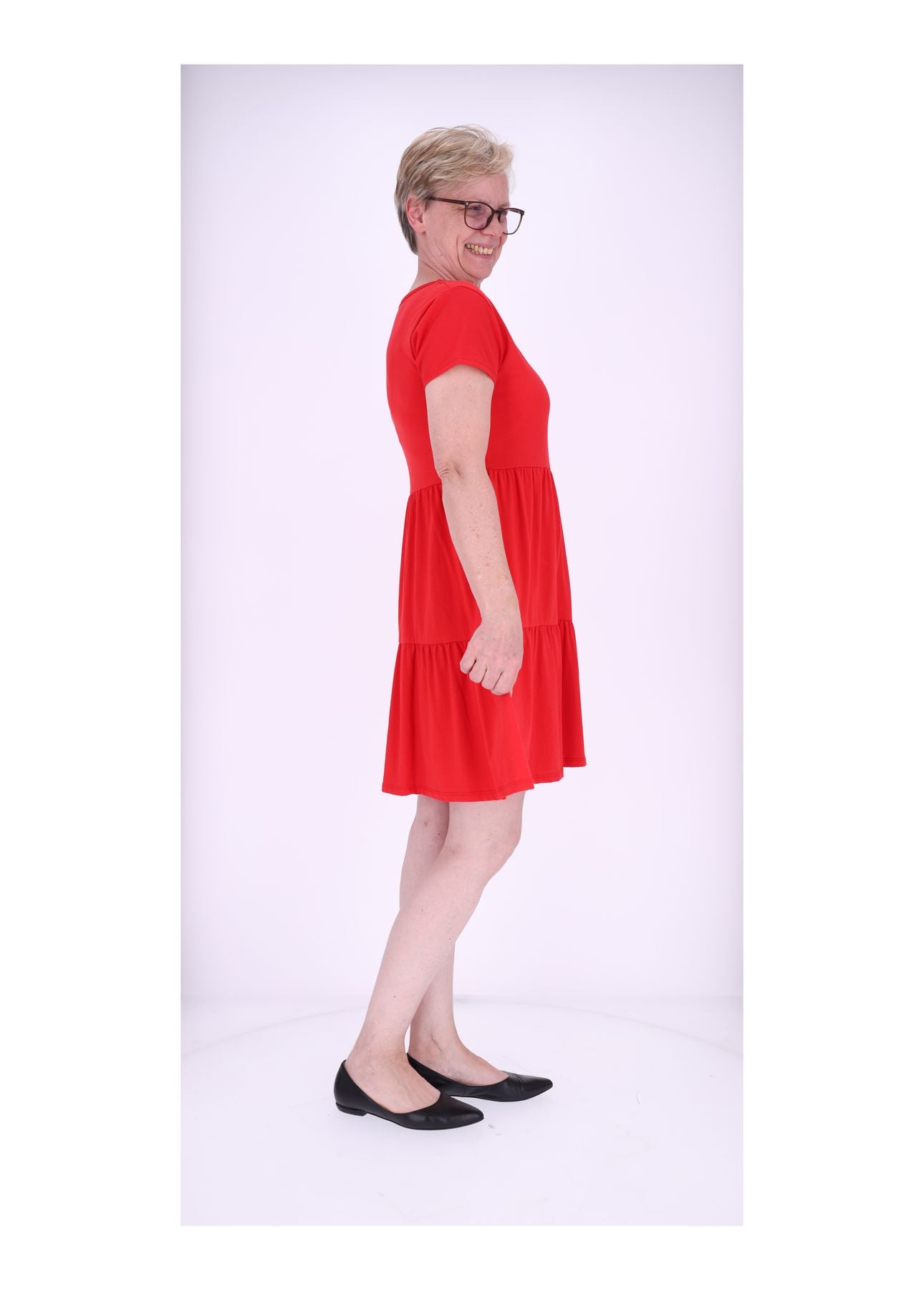 Damen Stufenkleid Jersey Kurzarm