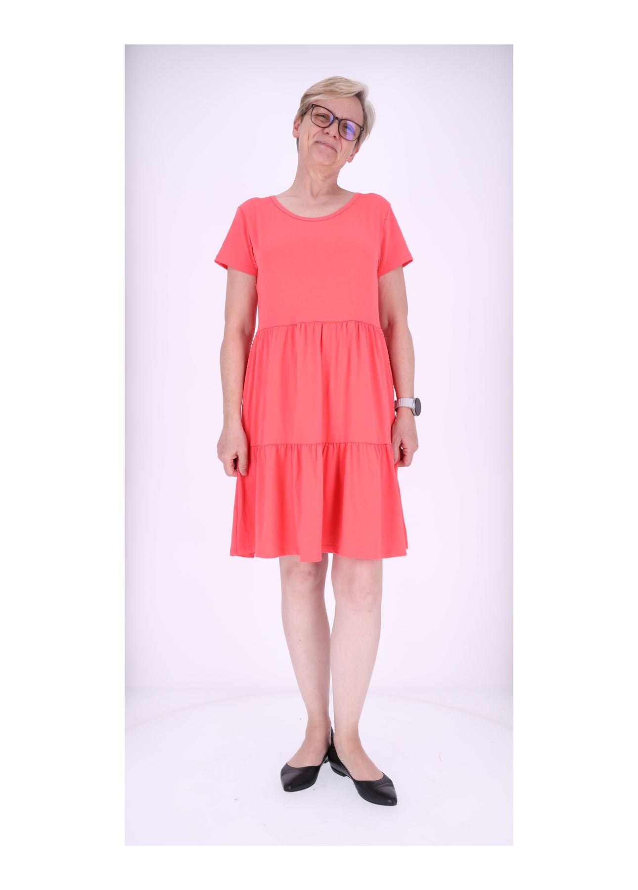 Damen Stufenkleid Jersey Kurzarm