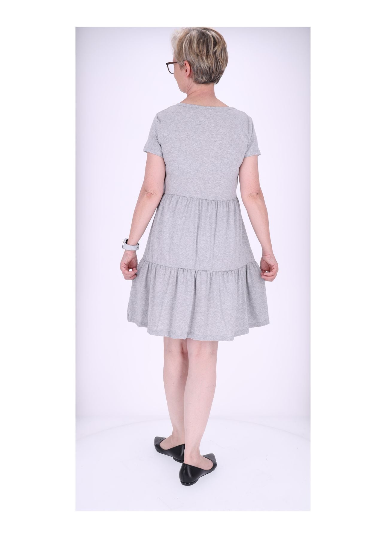 Damen Stufenkleid Jersey Kurzarm