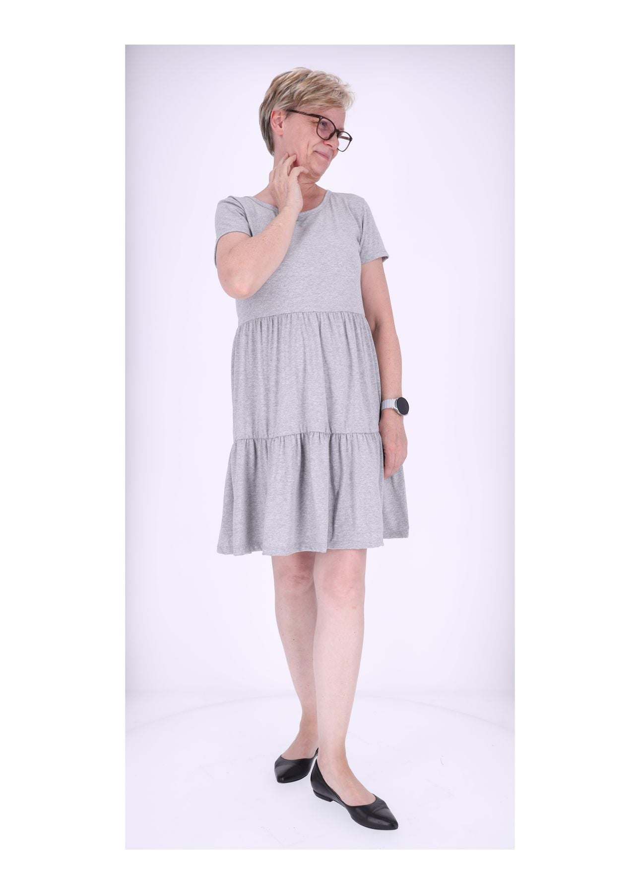 Damen Stufenkleid Jersey Kurzarm