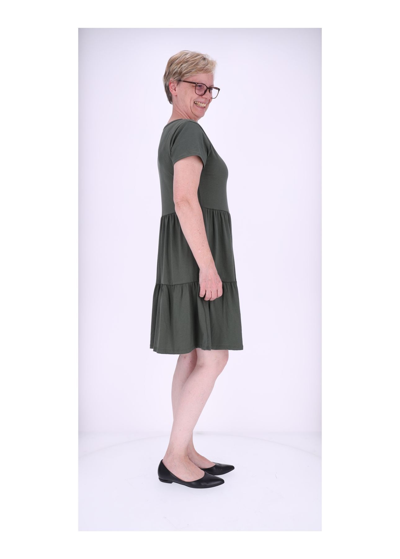 Damen Stufenkleid Jersey Kurzarm