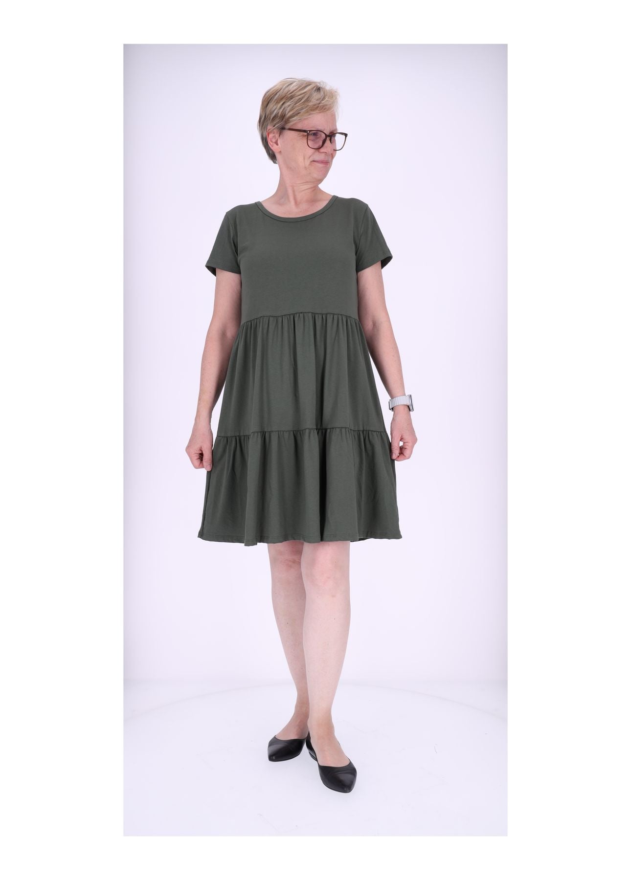 Damen Stufenkleid Jersey Kurzarm