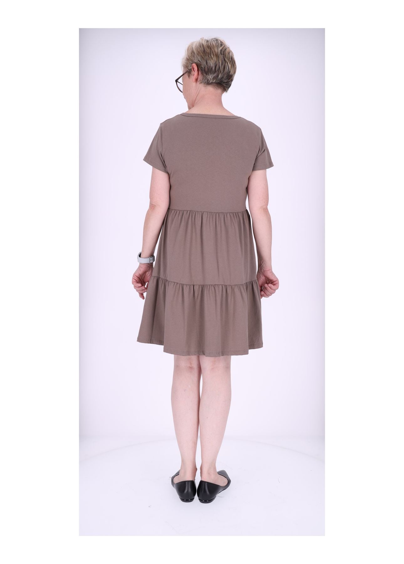 Damen Stufenkleid Jersey Kurzarm
