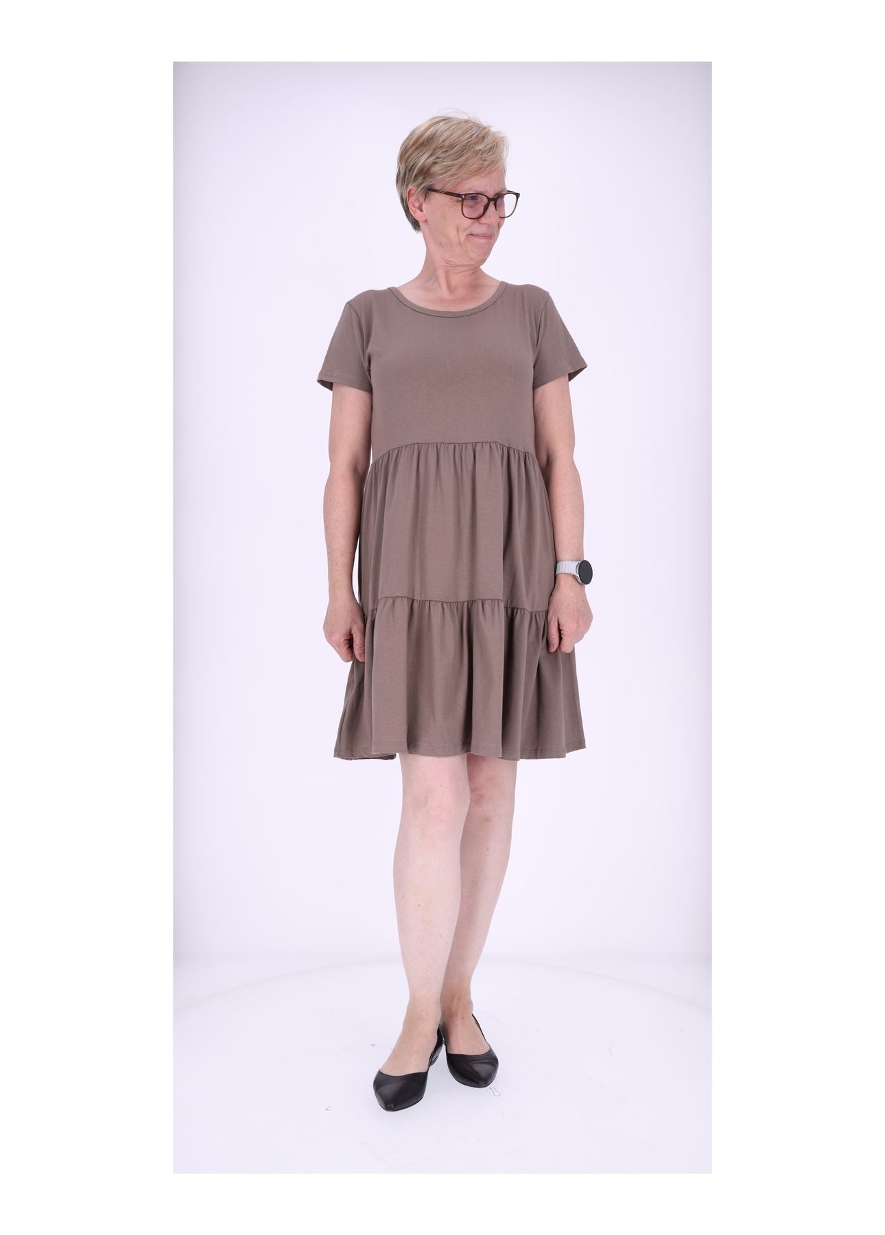 Damen Stufenkleid Jersey Kurzarm