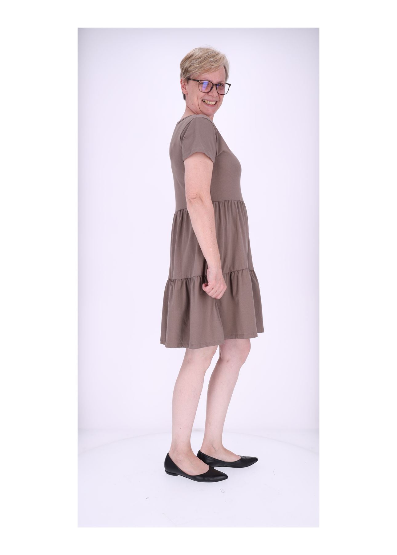 Damen Stufenkleid Jersey Kurzarm