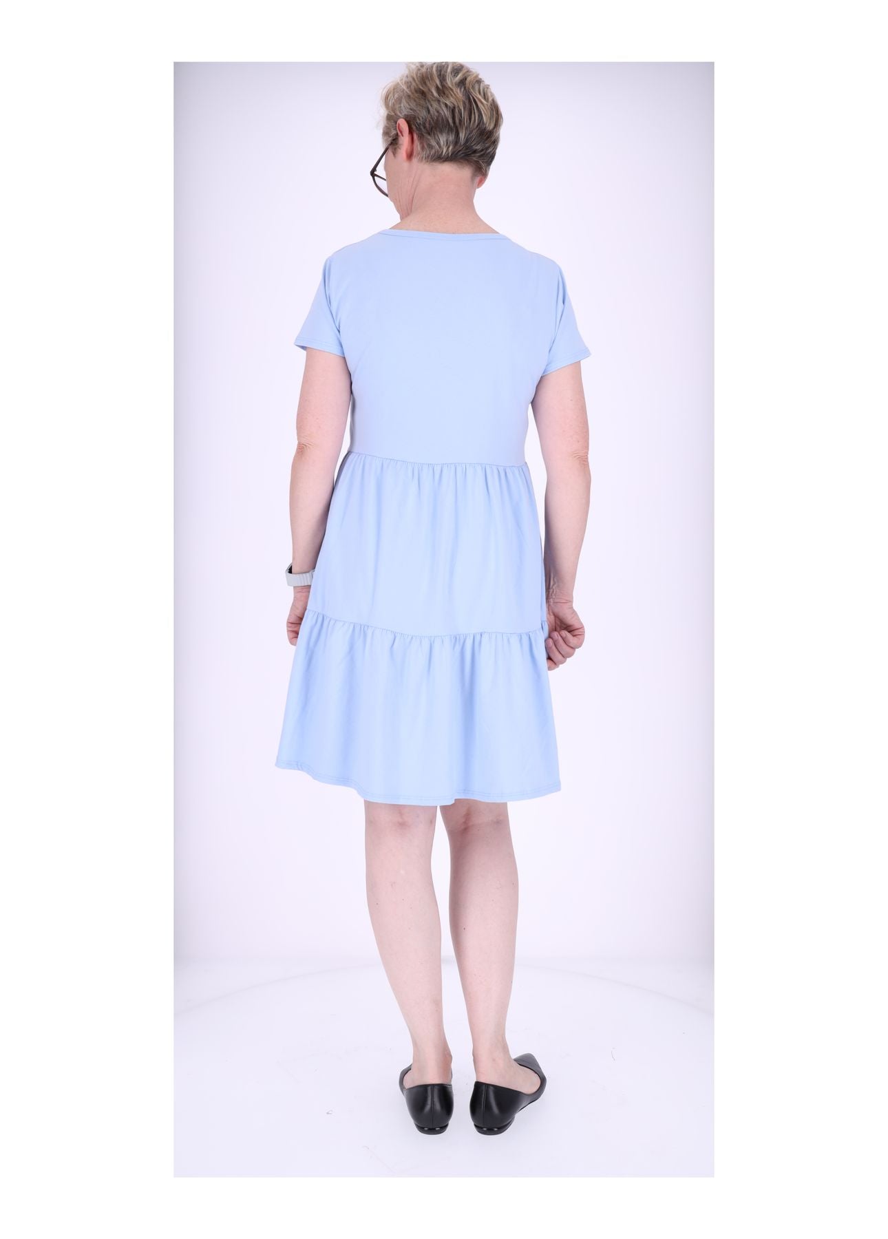 Damen Stufenkleid Jersey Kurzarm