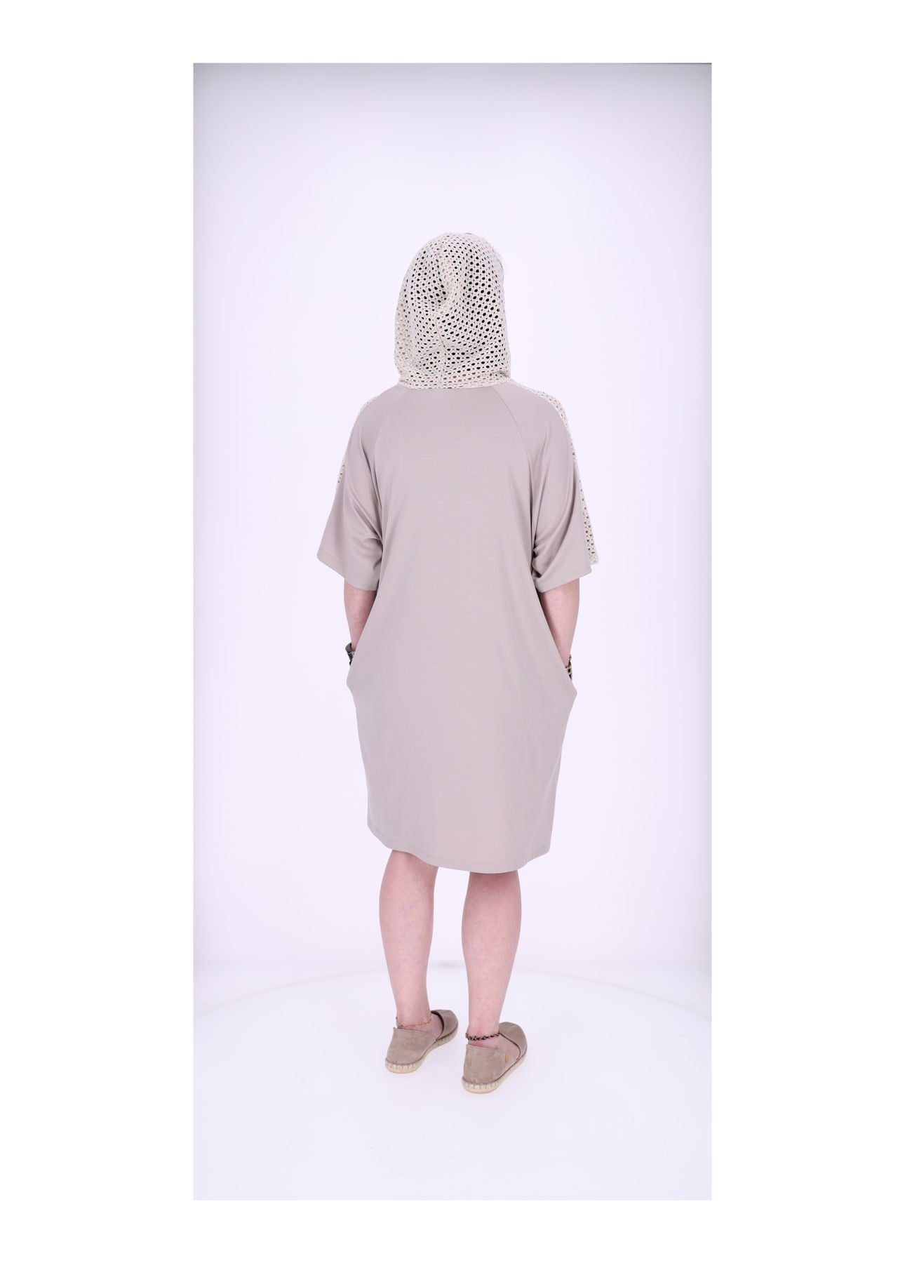 Damen Sweatkleid Kapuze Teddy