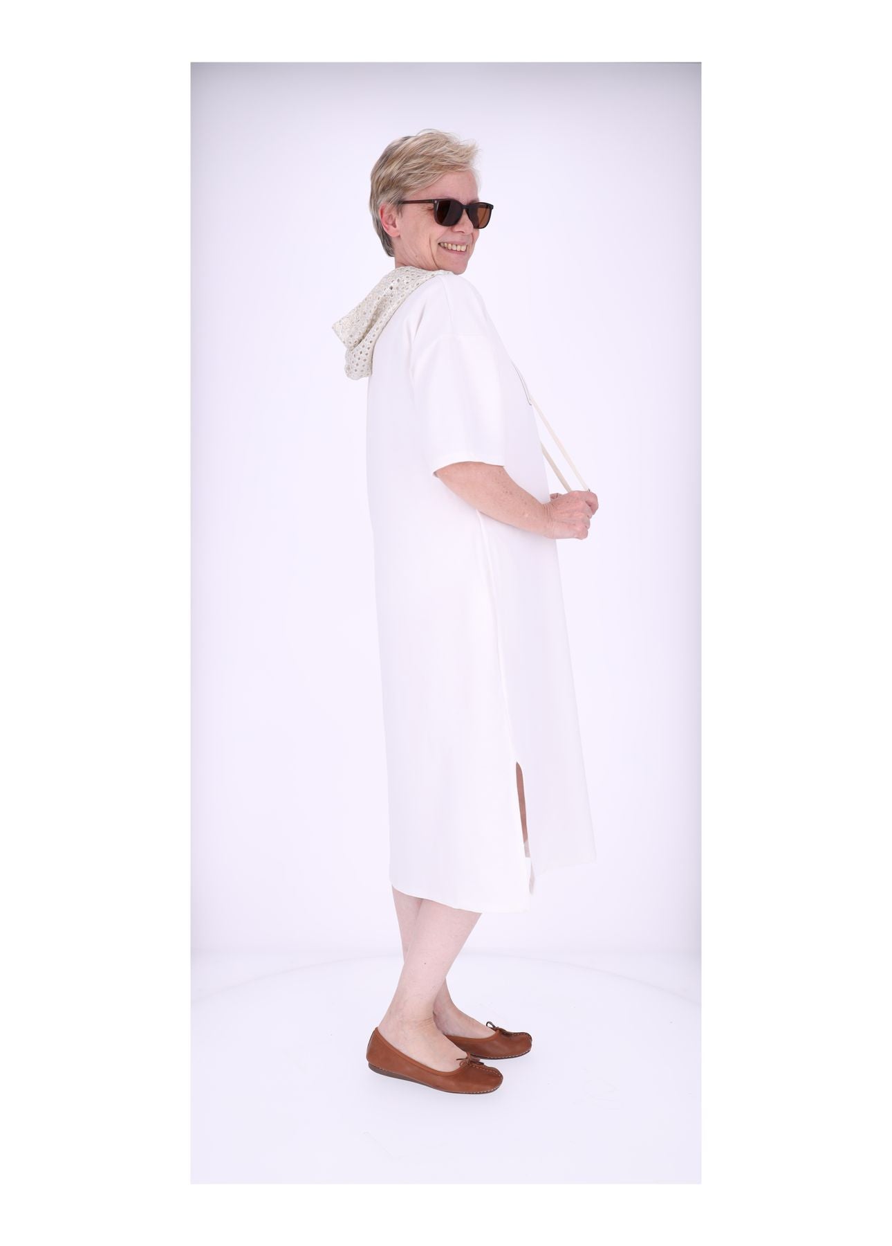 Damen Sweatkleid Kapuze Cherie