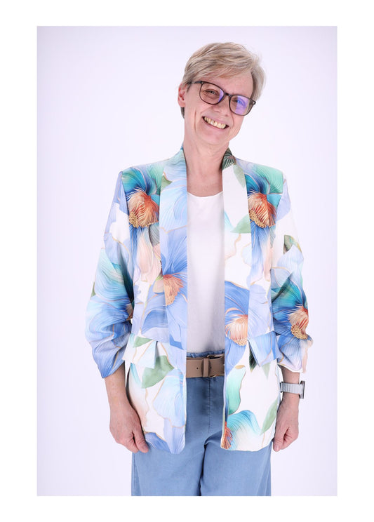Blazer Damen AOP große Blumen