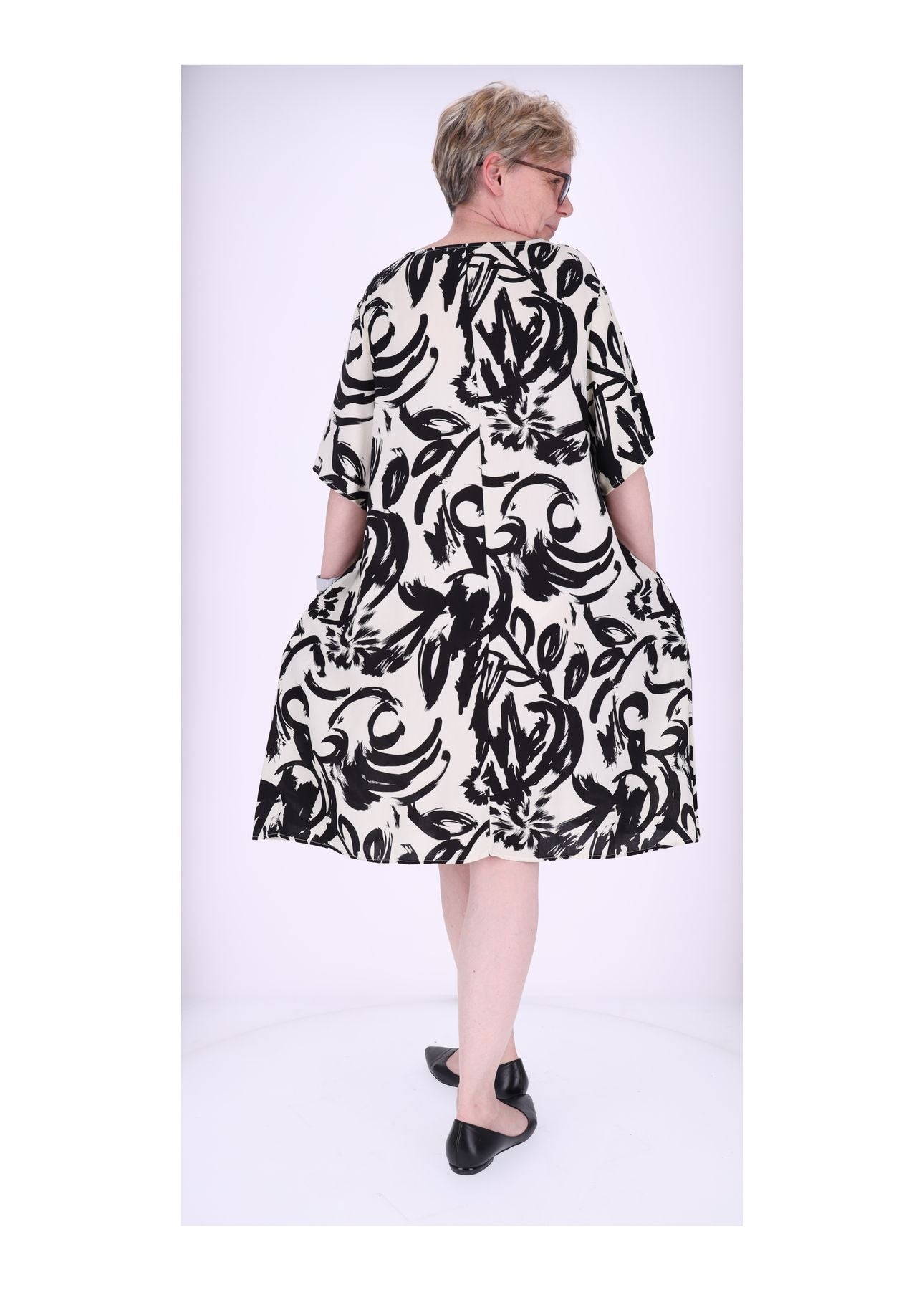Kleid Damen Einschubtaschen Print Floral
