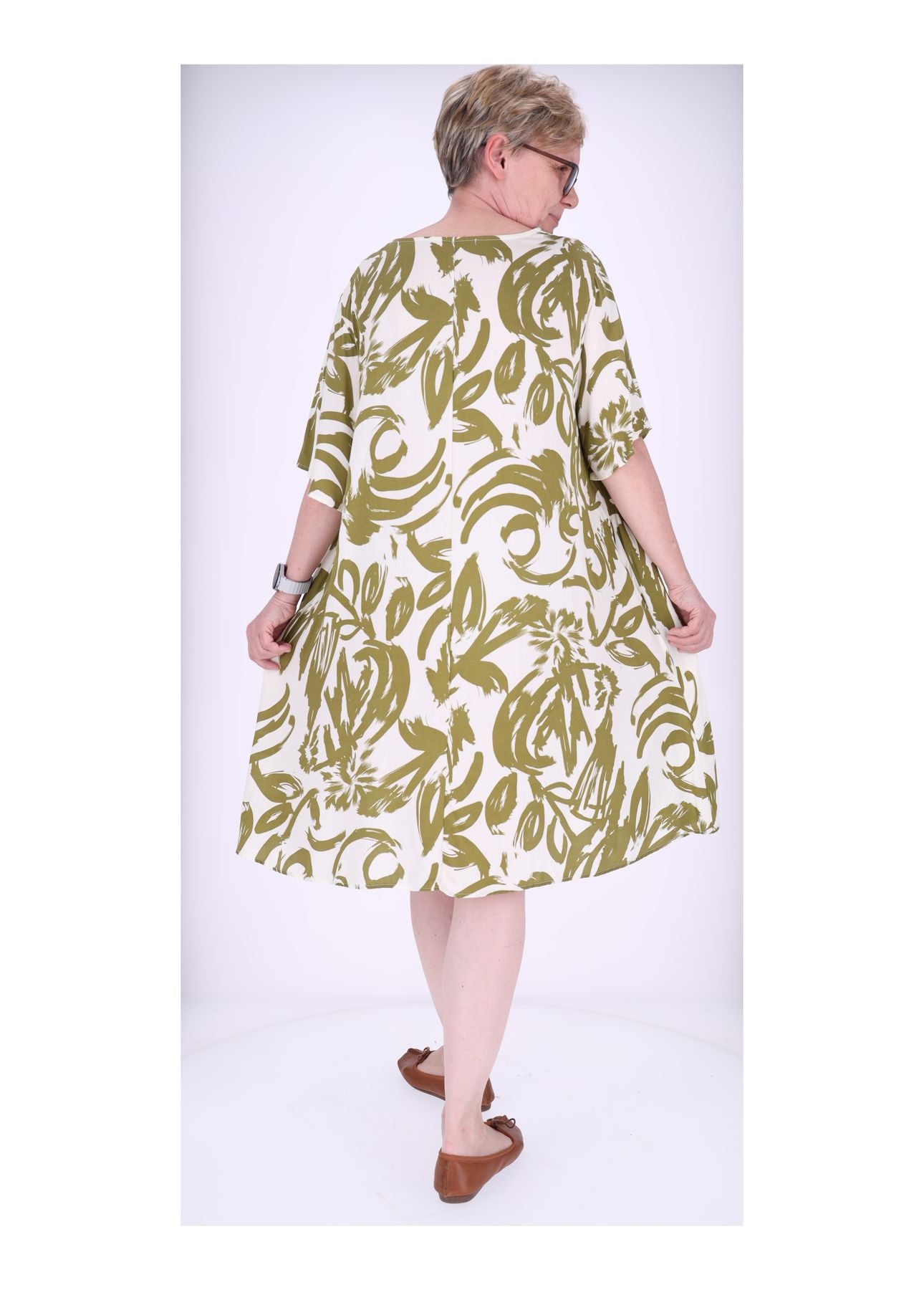 Kleid Damen Einschubtaschen Print Floral