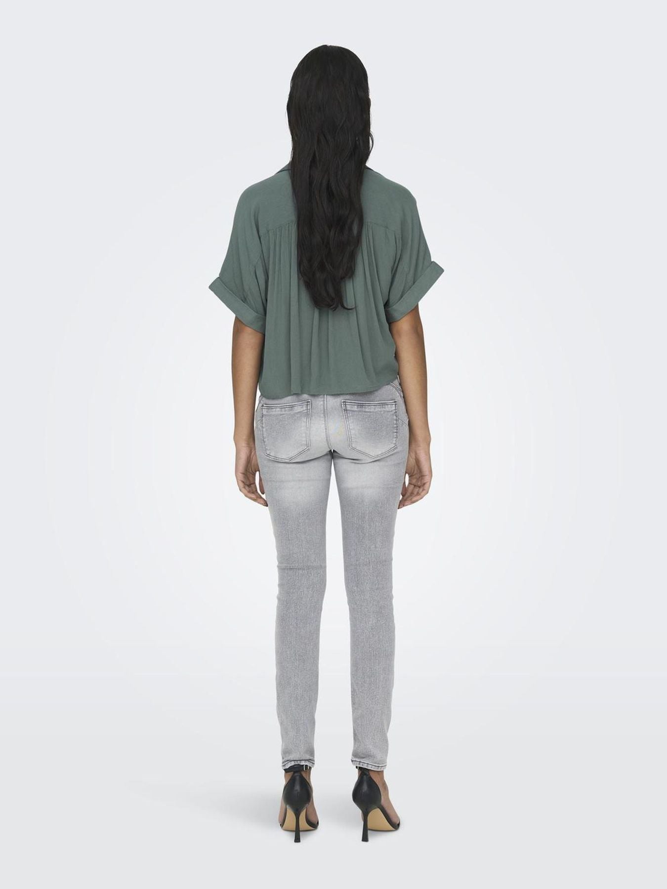 Damen ONLPAULA LIFE S/S TIE SHIRT WVN NOO