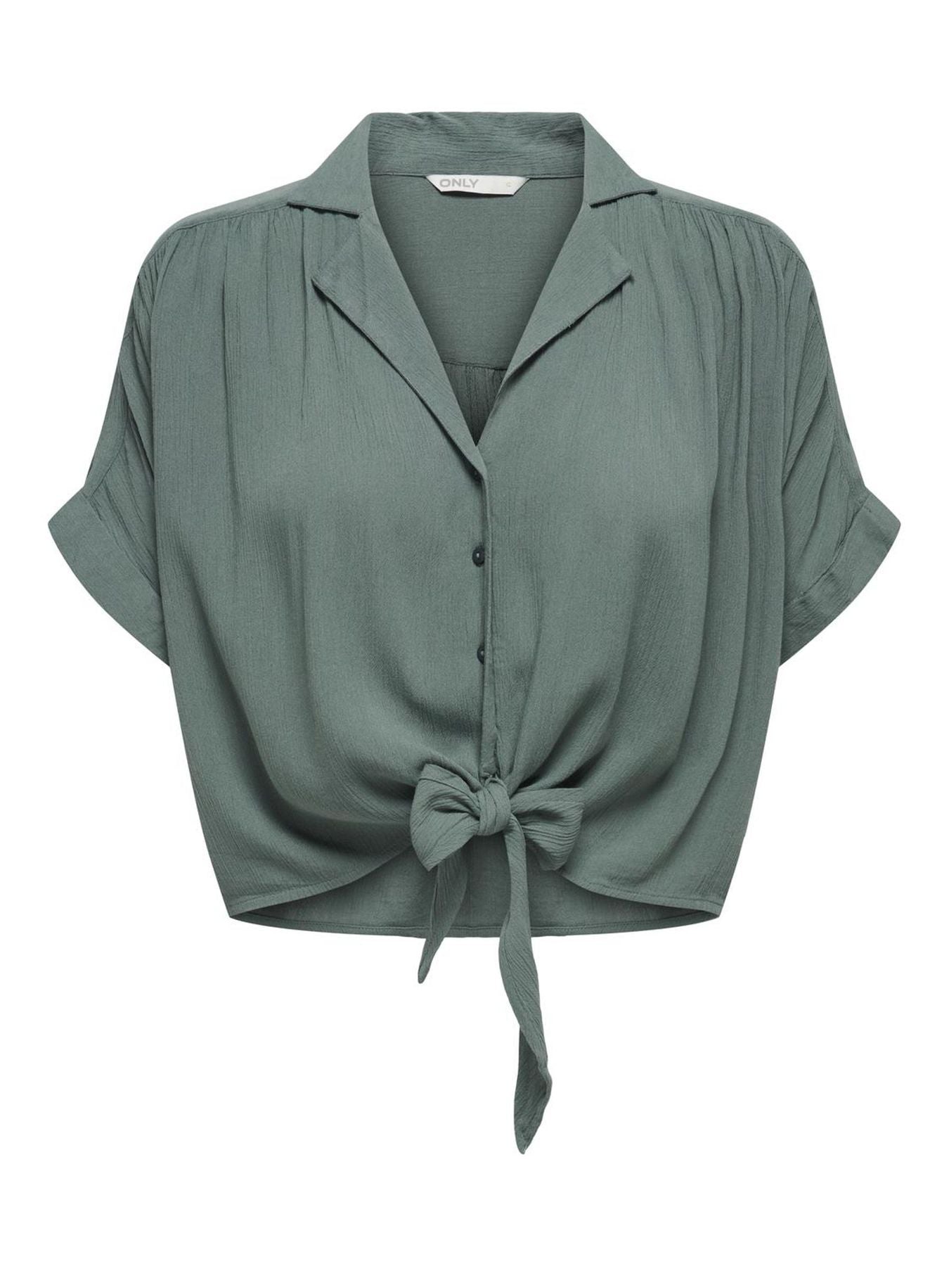 Damen ONLPAULA LIFE S/S TIE SHIRT WVN NOO