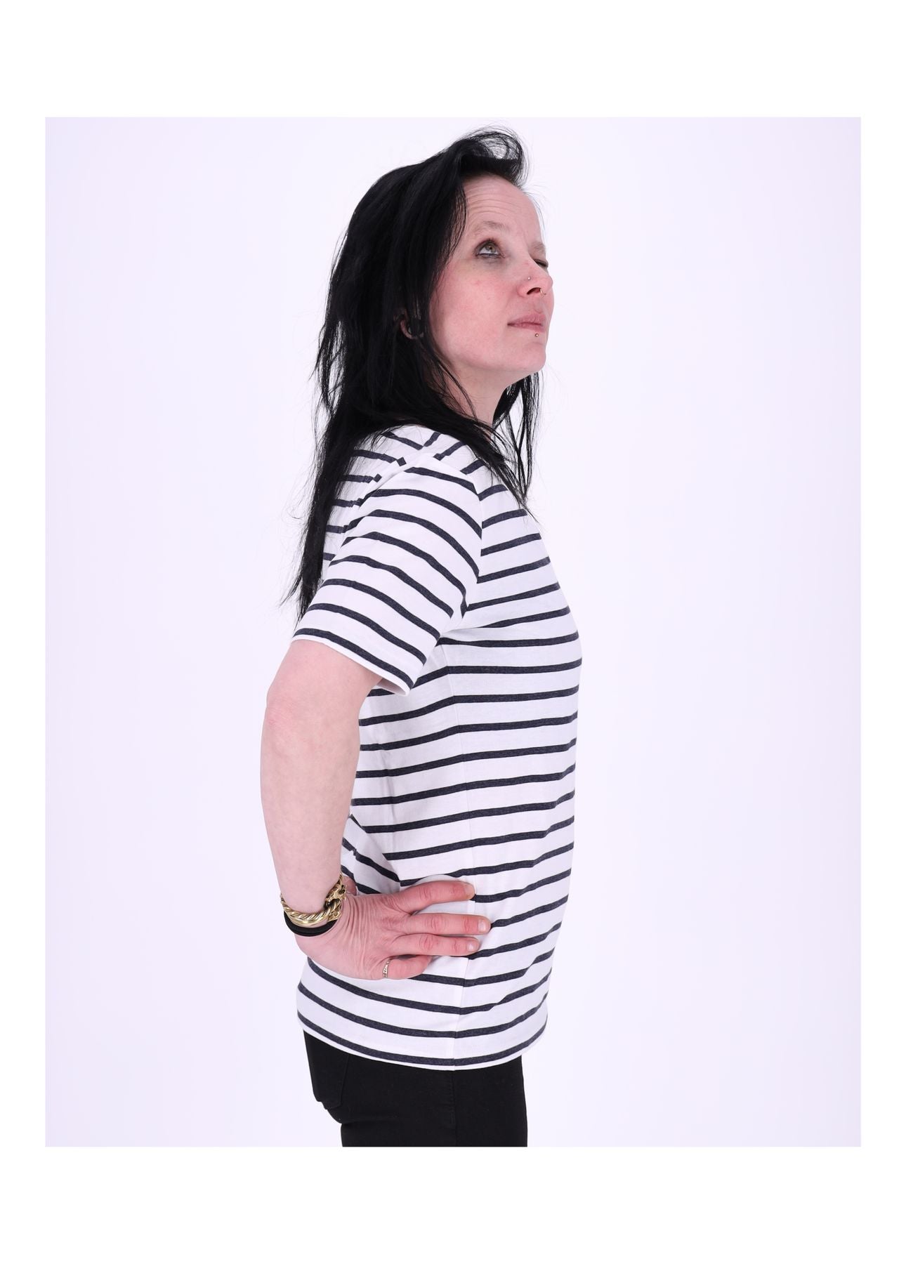 Damen 19624-TURIN-V-NECK-STREIFEN