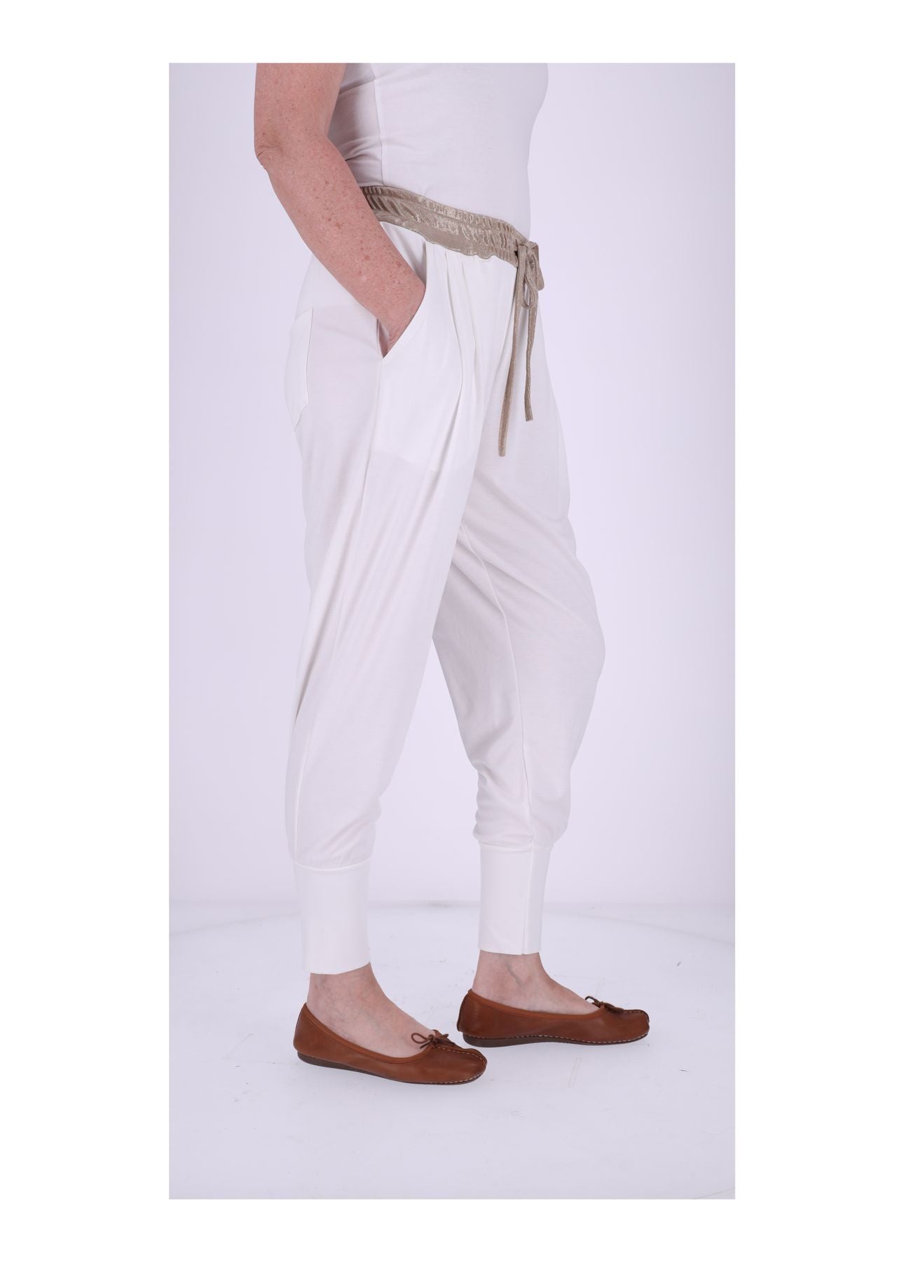 Damen Jogginghose Bündchen Goldapplikation
