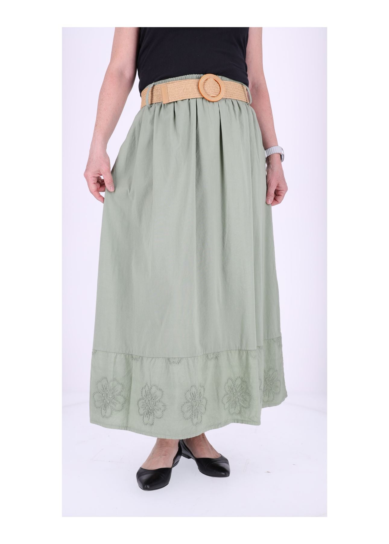 Damen Rock Stufe Stickerei