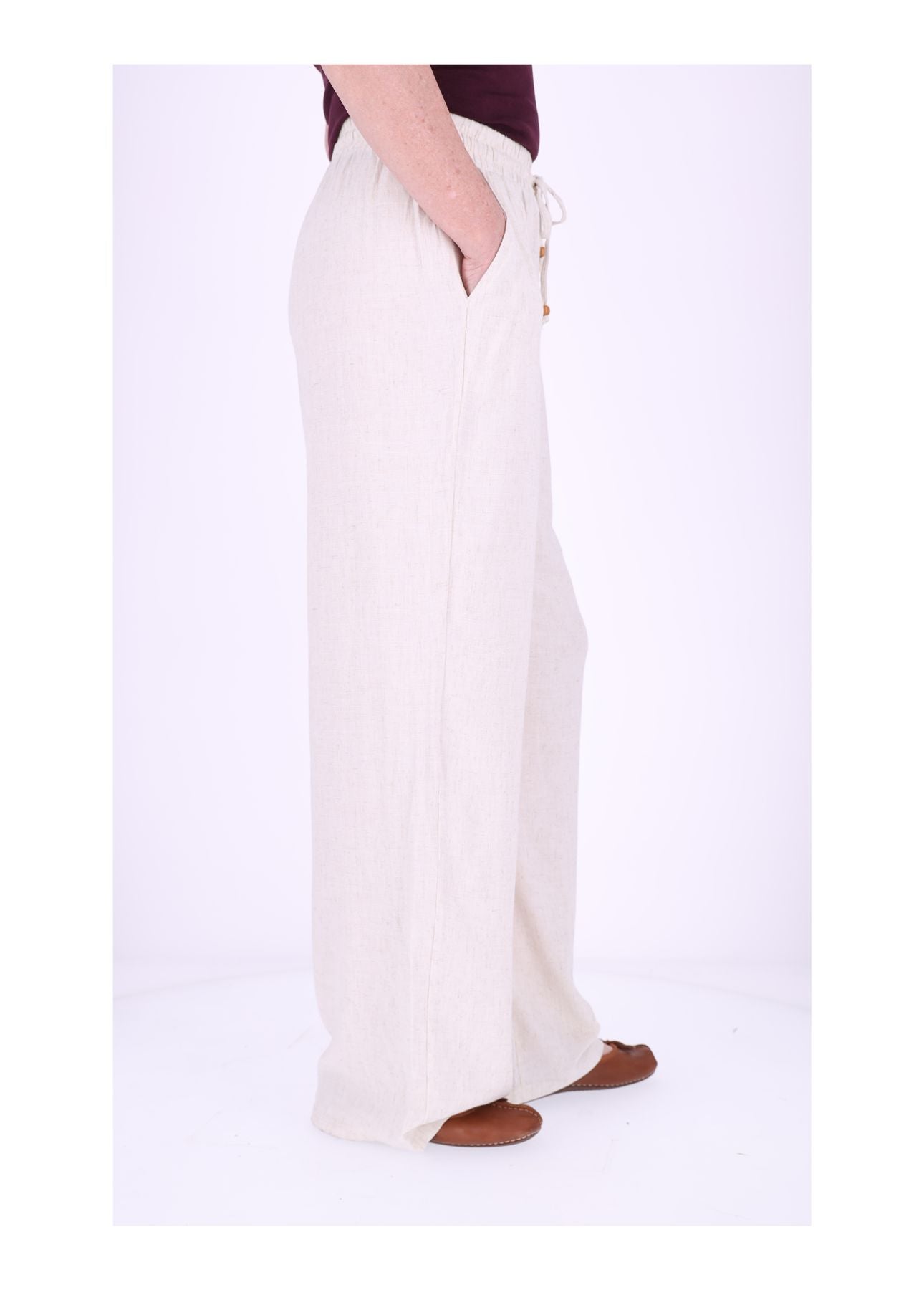 Schlupfhose Damen Leinenoptik