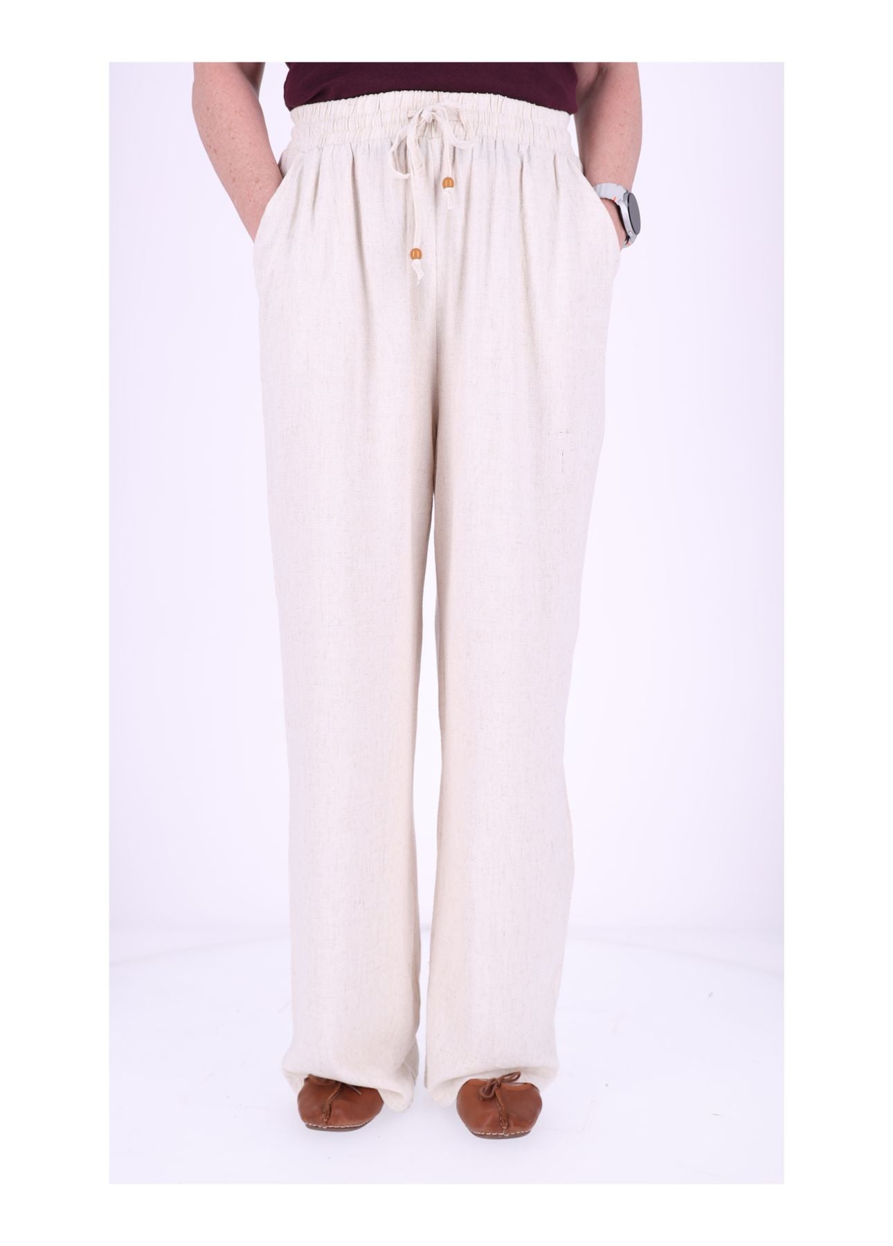 Schlupfhose Damen Leinenoptik