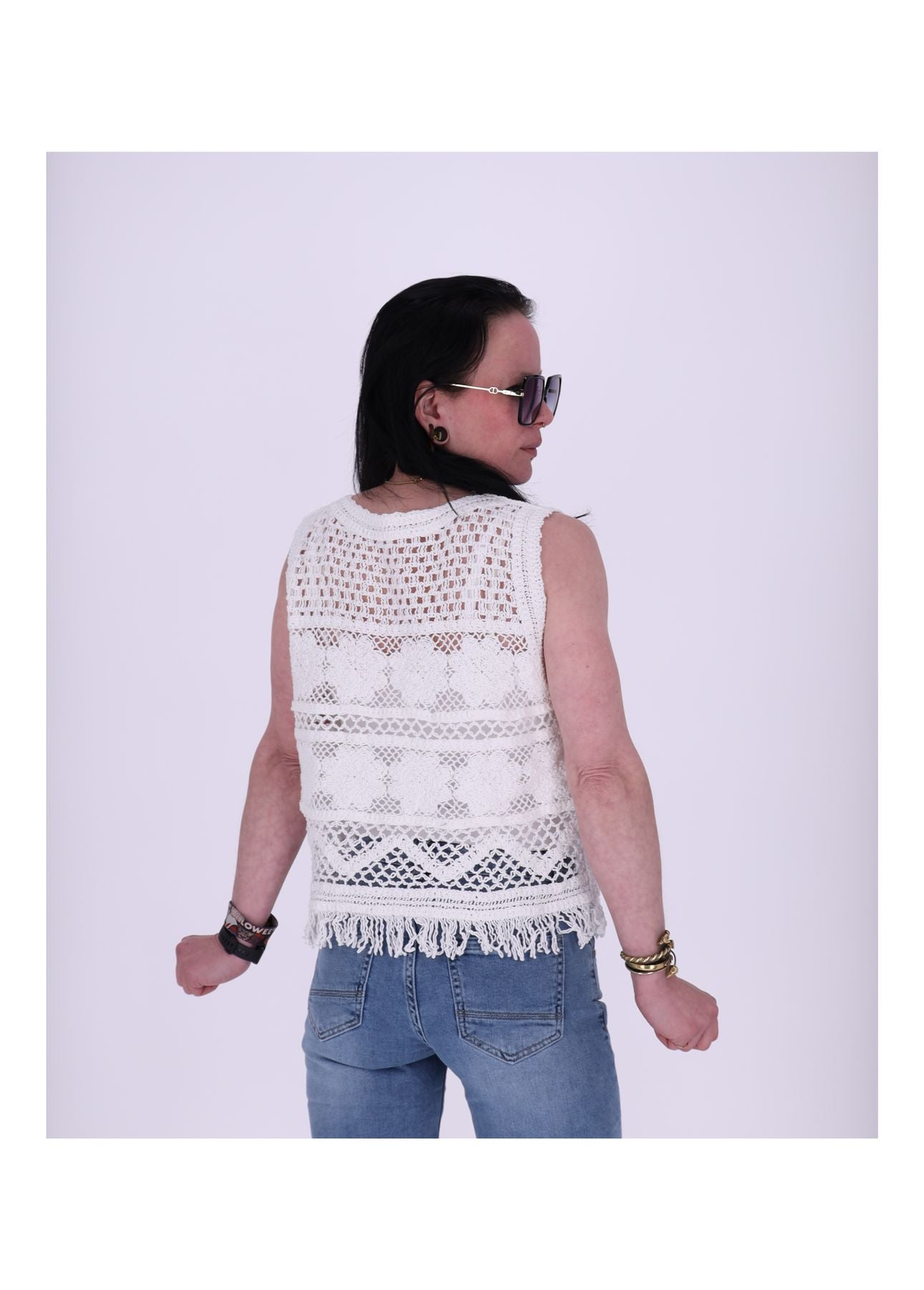 Damen Häkeltop Fransen