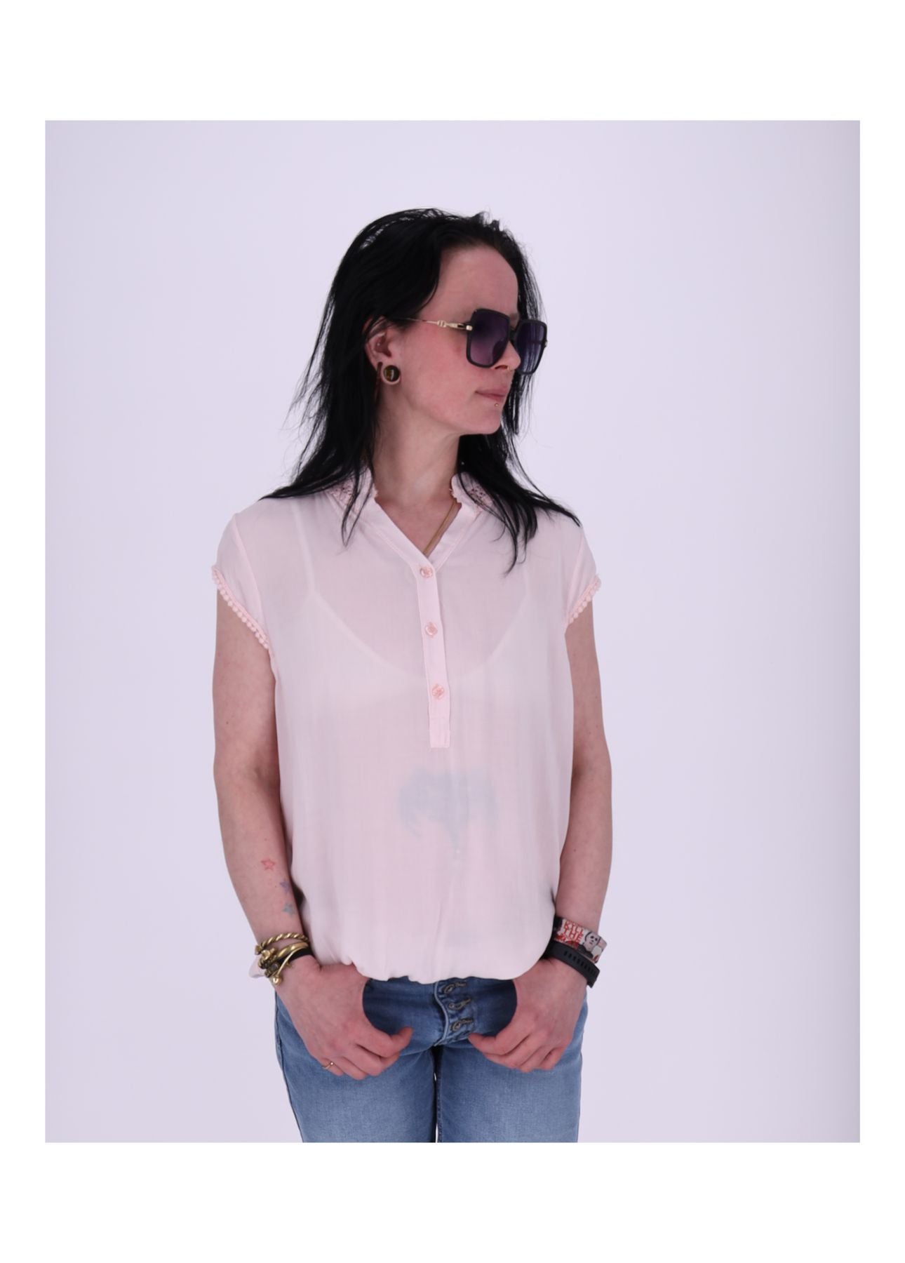 T-Shirt Damen Spitzeneinsatz im Rücken