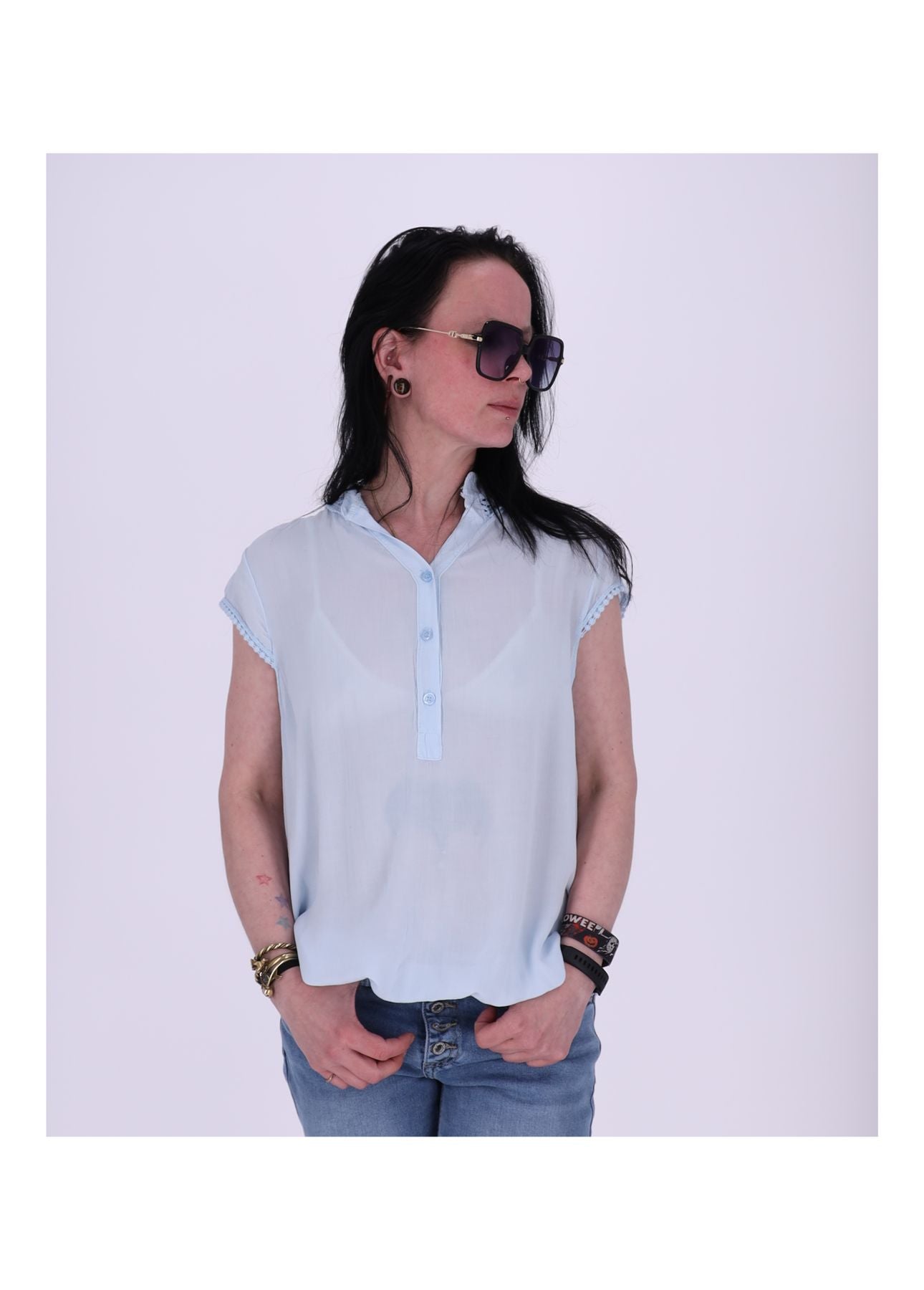 T-Shirt Damen Spitzeneinsatz im Rücken