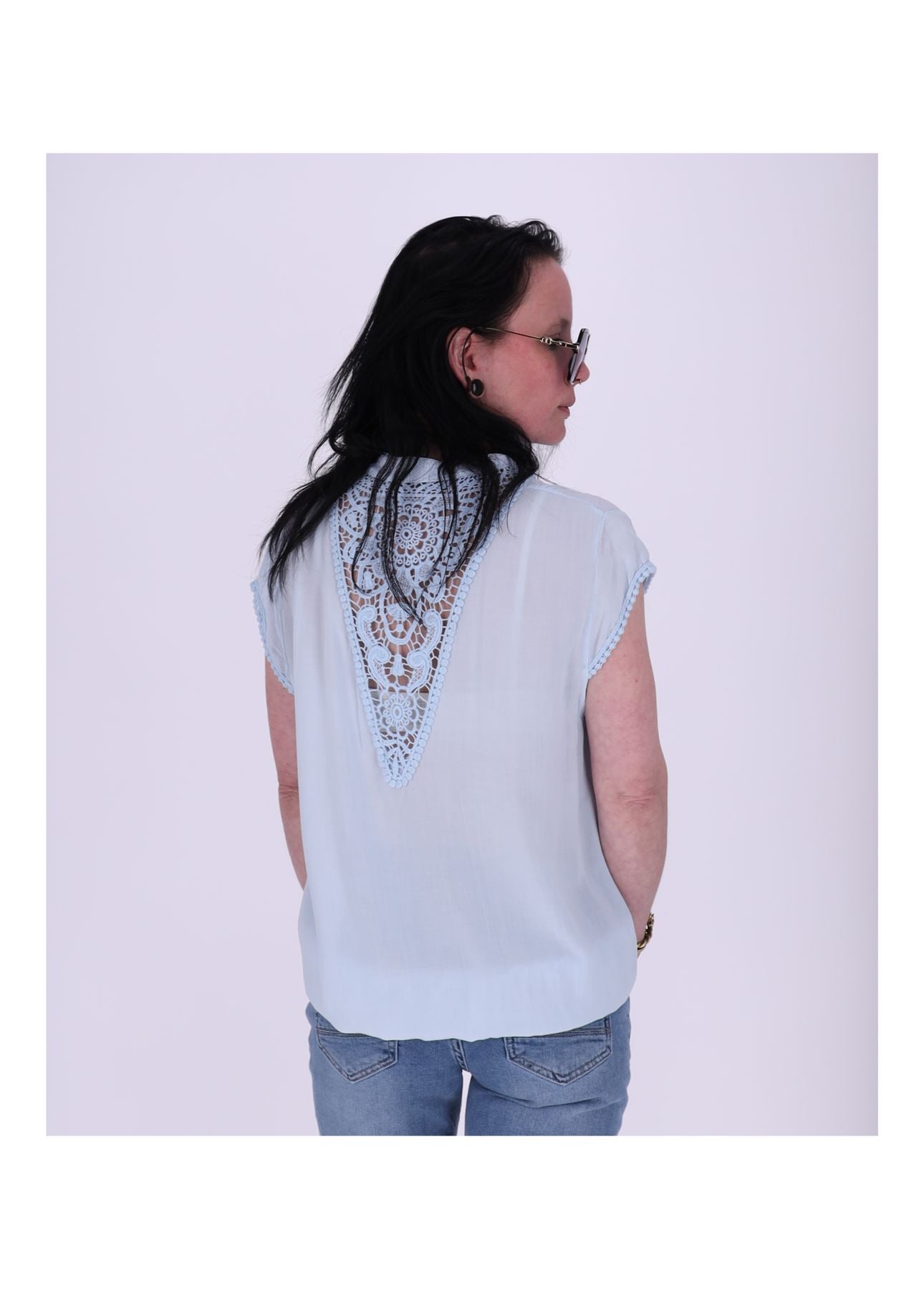 T-Shirt Damen Spitzeneinsatz im Rücken