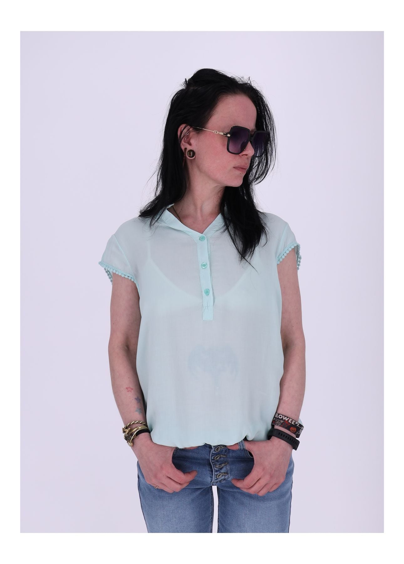 T-Shirt Damen Spitzeneinsatz im Rücken