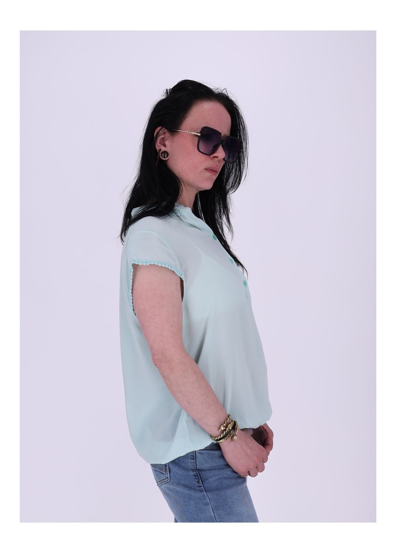 T-Shirt Damen Spitzeneinsatz im Rücken