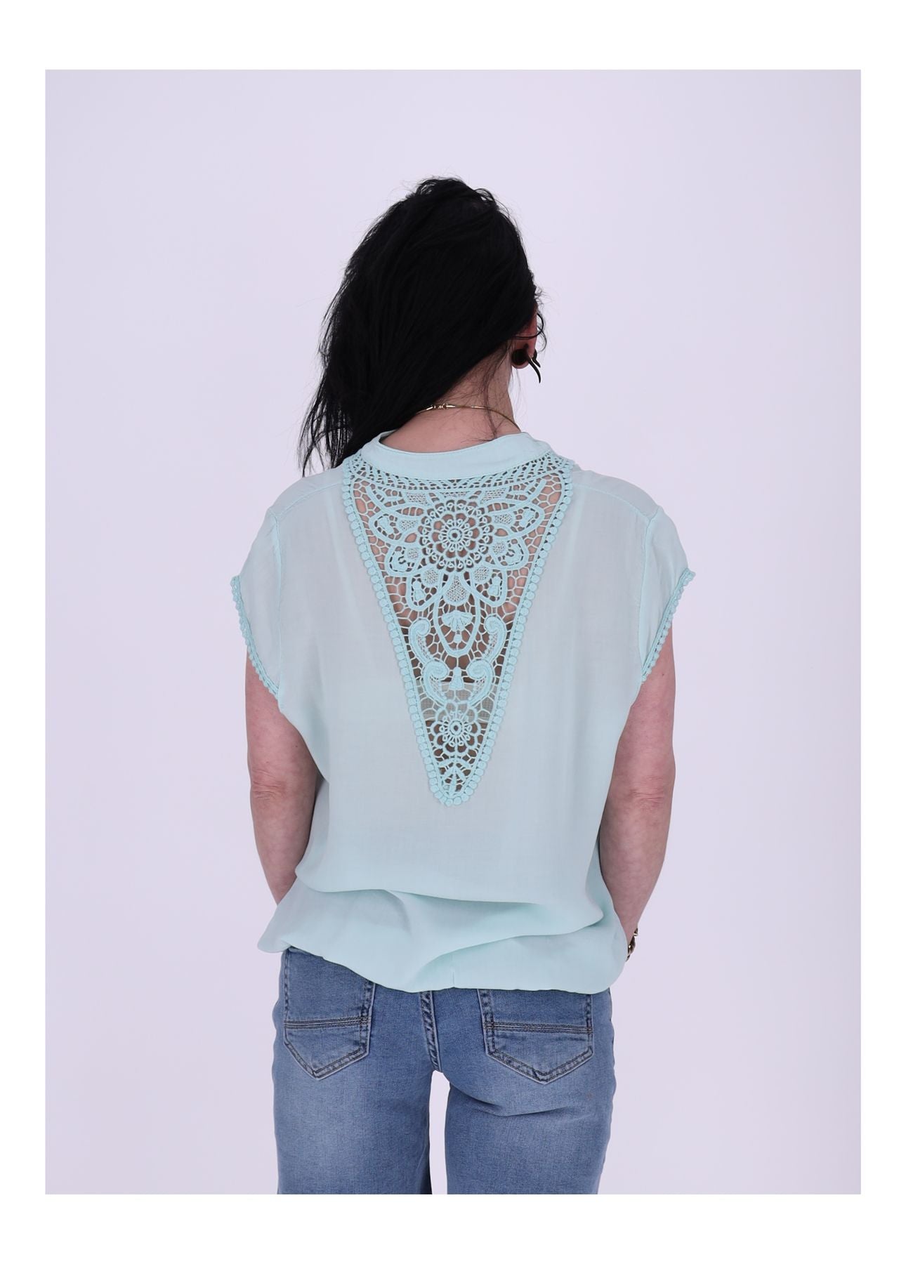T-Shirt Damen Spitzeneinsatz im Rücken