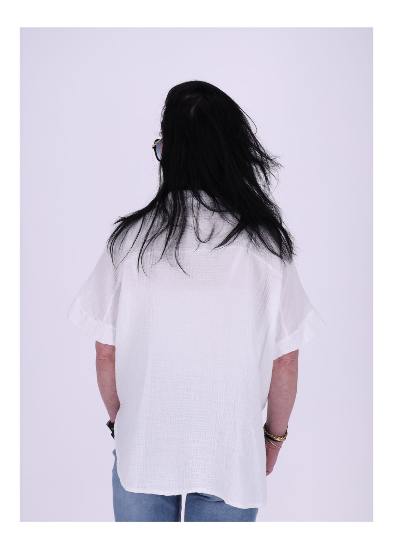 Bluse Damen 1/2 Arm Musselin