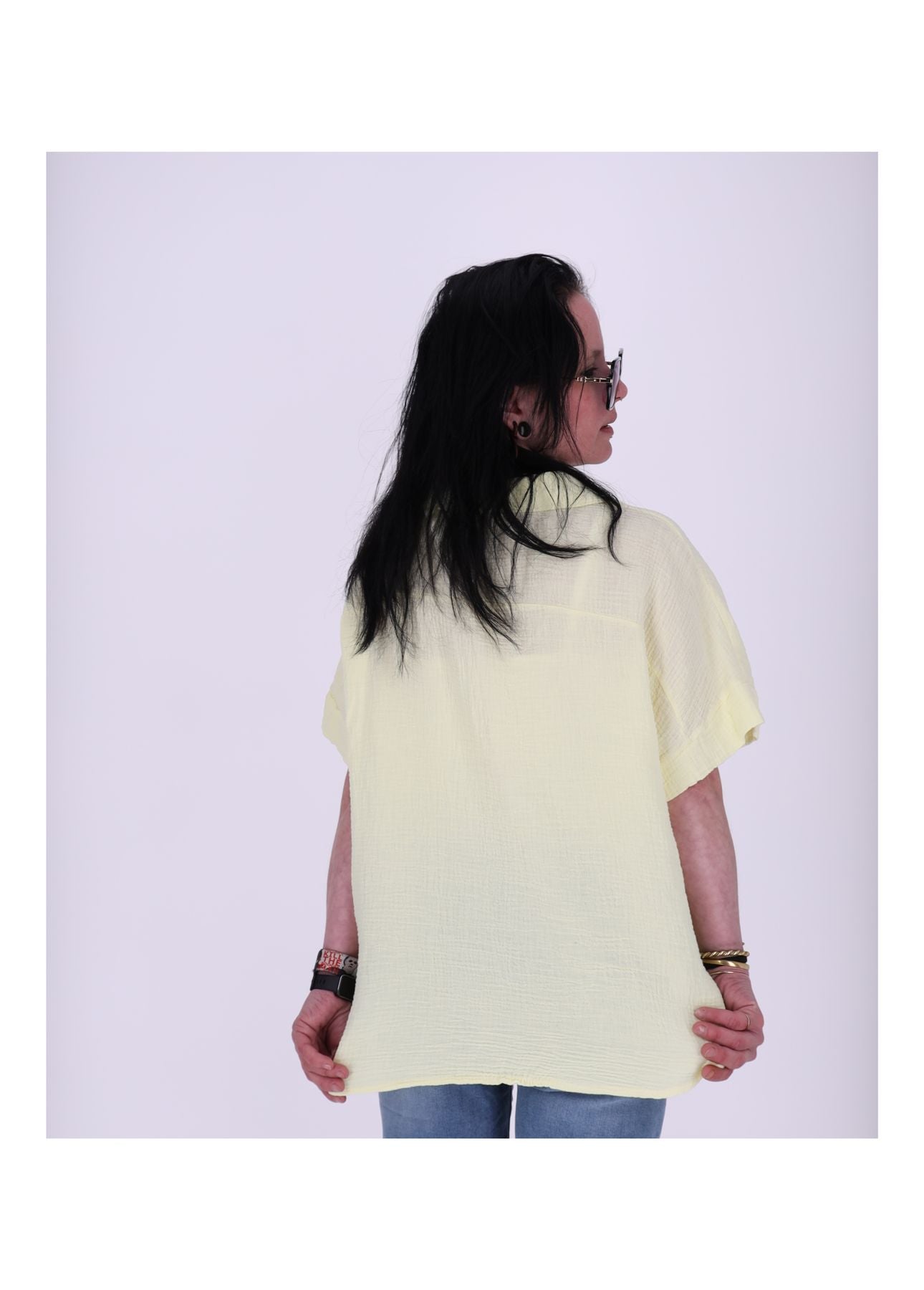 Bluse Damen 1/2 Arm Musselin