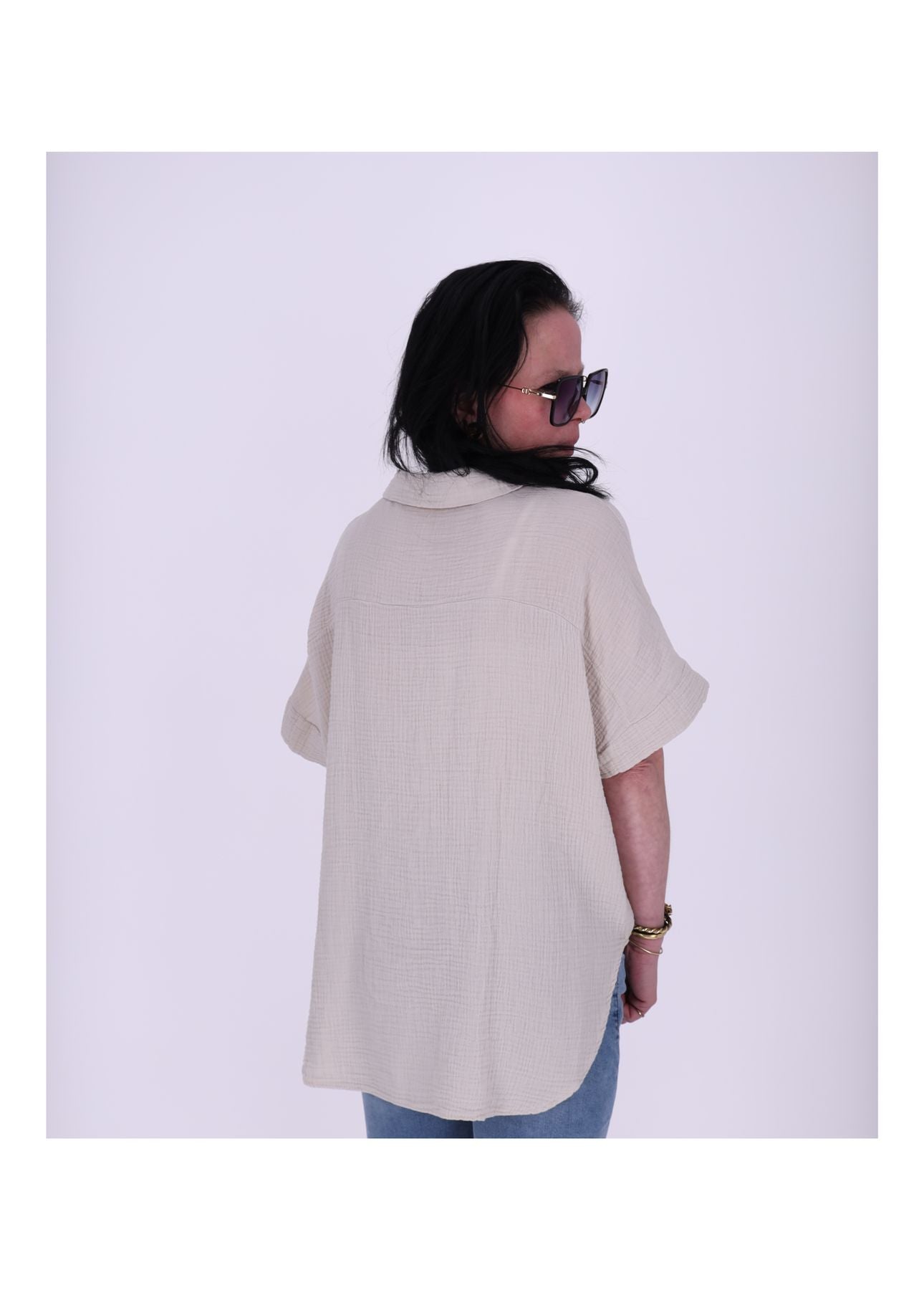 Bluse Damen 1/2 Arm Musselin