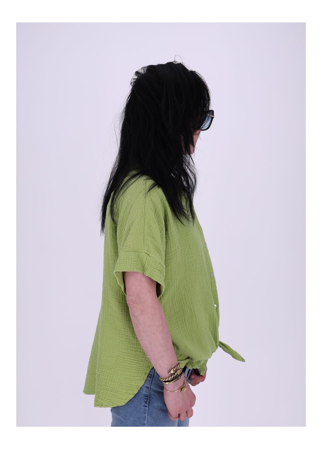Bluse Damen 1/2 Arm Musselin