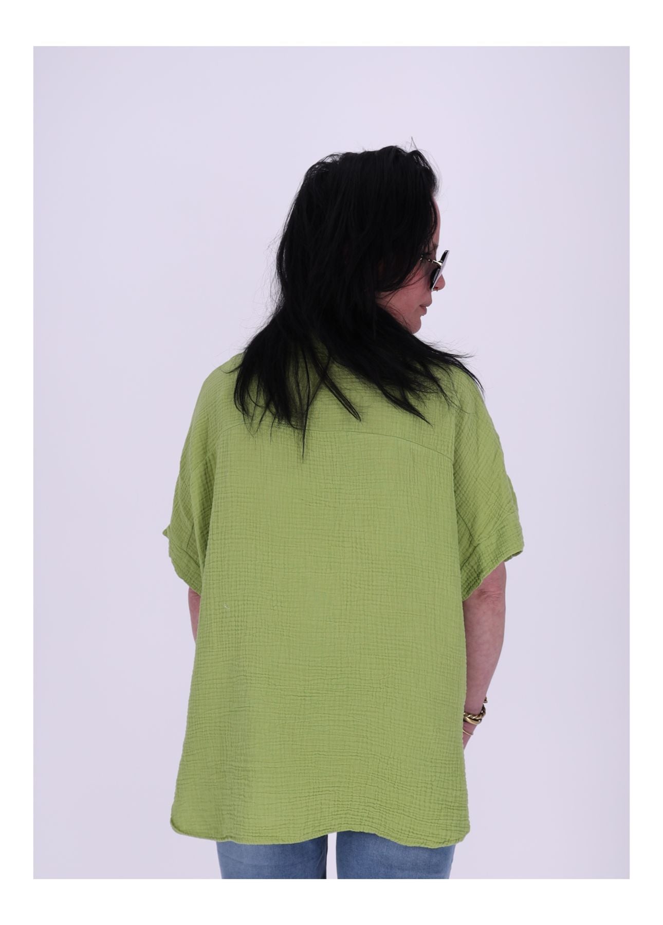 Bluse Damen 1/2 Arm Musselin