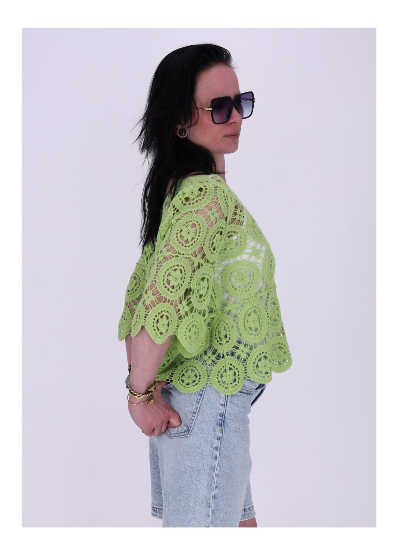 T-Shirt Damen Häkel 1/2 Arm
